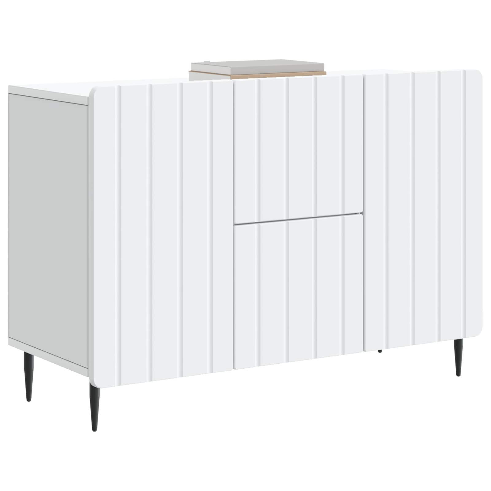 Dressoir Wit 89 x 34,5 x 62 cm Bewerkt hout is nu te koop bij PeponiXL, paradijselijk wonen!