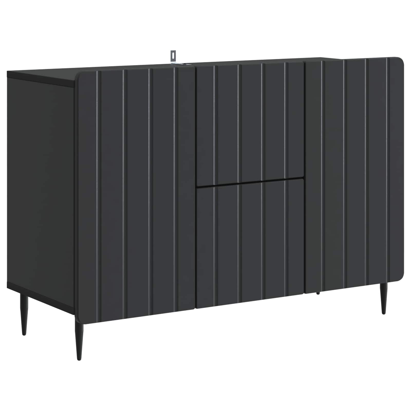 Dressoir met lade Zwart 89 x 34,5 x 62 cm Bewerkt hout is nu te koop bij PeponiXL, paradijselijk wonen!