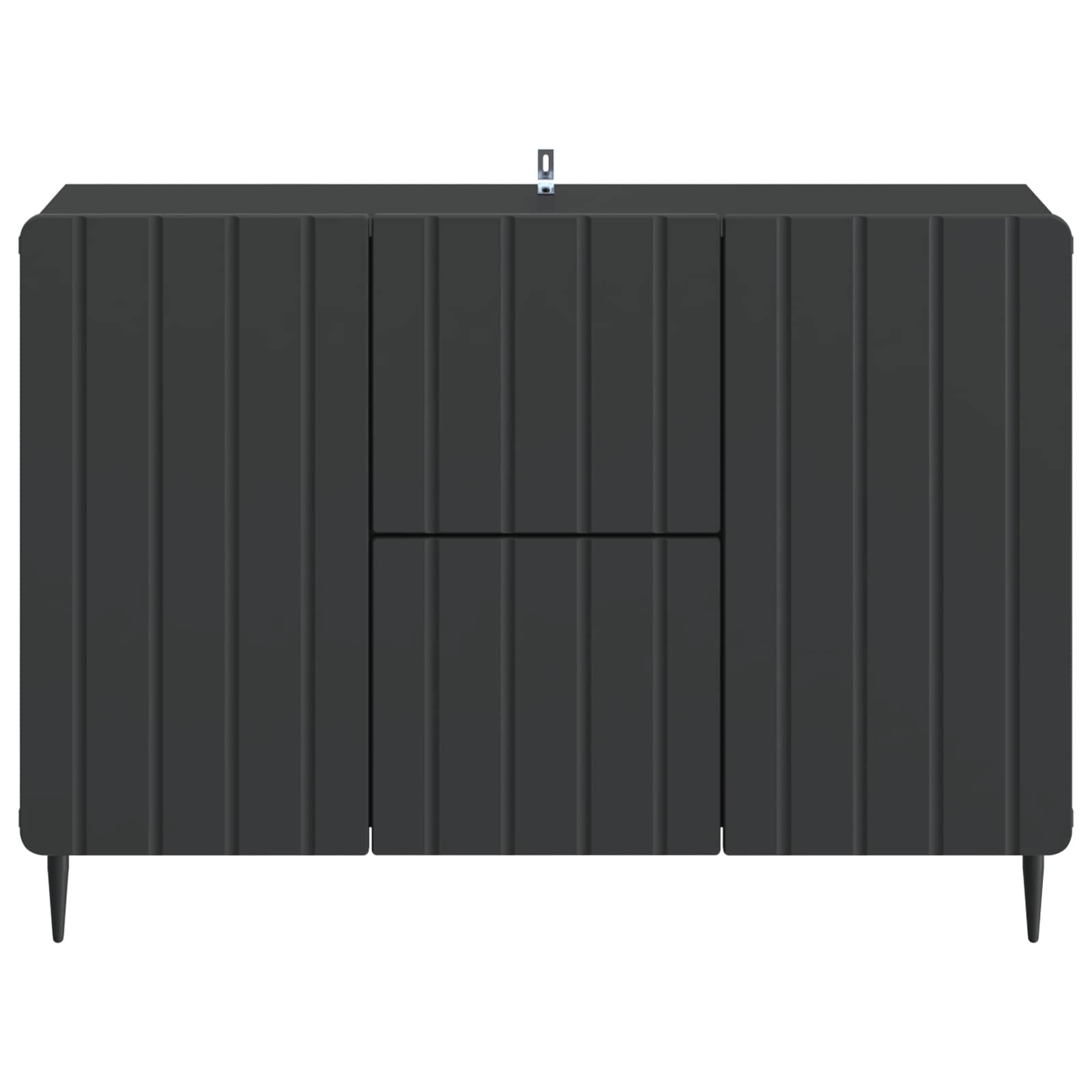 Dressoir met lade Zwart 89 x 34,5 x 62 cm Bewerkt hout is nu te koop bij PeponiXL, paradijselijk wonen!