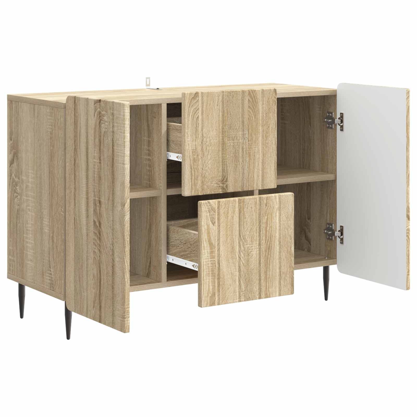 Dressoir met lade Sonoma Eiken 89 x 34,5 x 62 cm Bewerkt hout is nu te koop bij PeponiXL, paradijselijk wonen!
