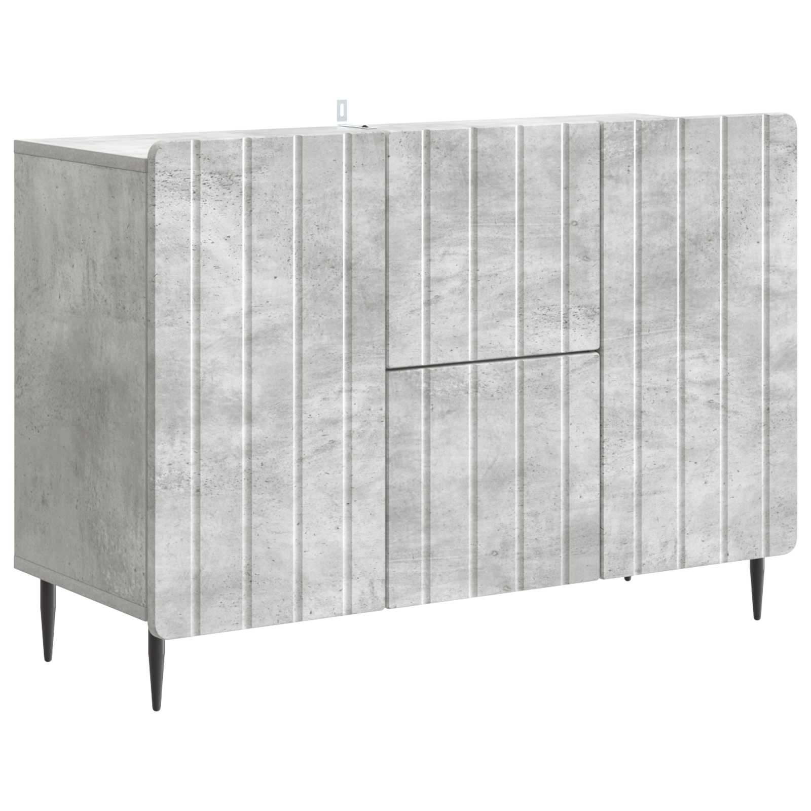 Dressoir met lade Betongrijs 89 x 34,5 x 62 cm Bewerkt hout is nu te koop bij PeponiXL, paradijselijk wonen!