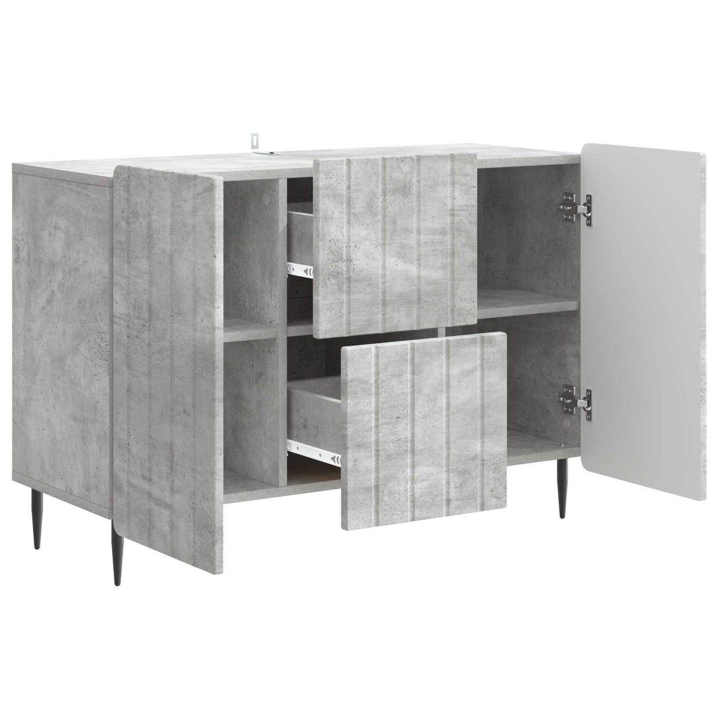 Dressoir met lade Betongrijs 89 x 34,5 x 62 cm Bewerkt hout is nu te koop bij PeponiXL, paradijselijk wonen!