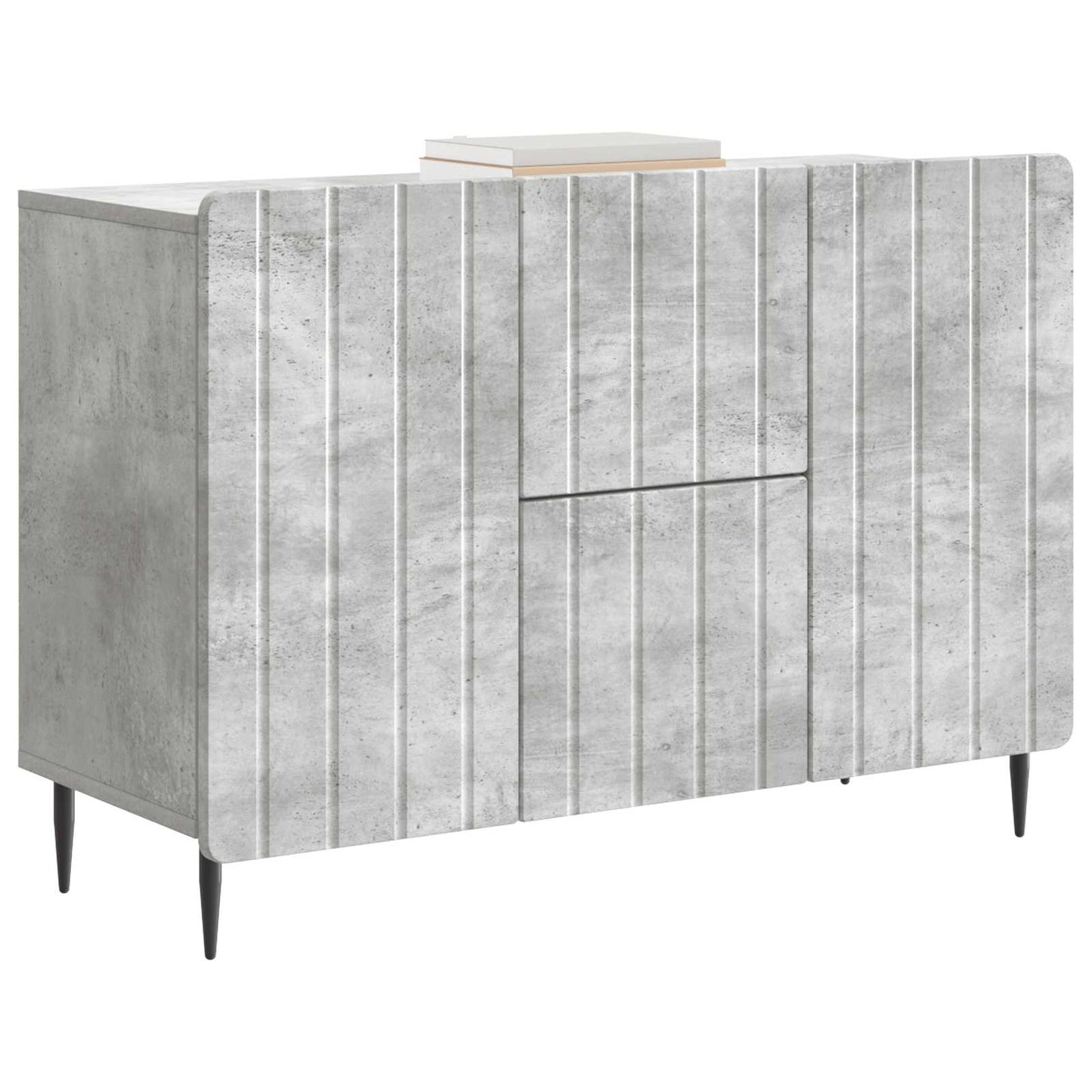 Dressoir met lade Betongrijs 89 x 34,5 x 62 cm Bewerkt hout is nu te koop bij PeponiXL, paradijselijk wonen!