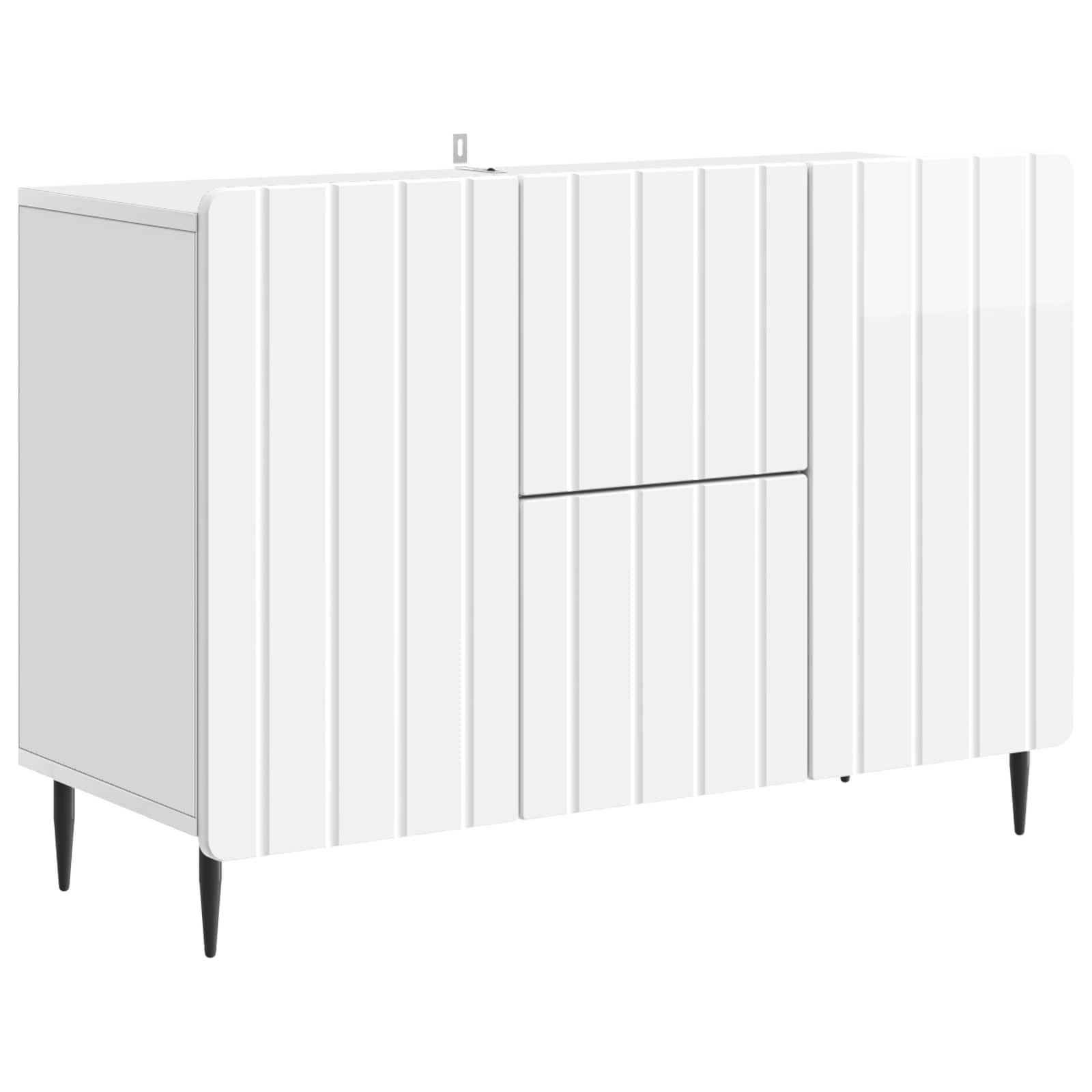 Dressoir met lade Hoogglans Wit 89 x 34,5 x 62 cm Bewerkt hout is nu te koop bij PeponiXL, paradijselijk wonen!