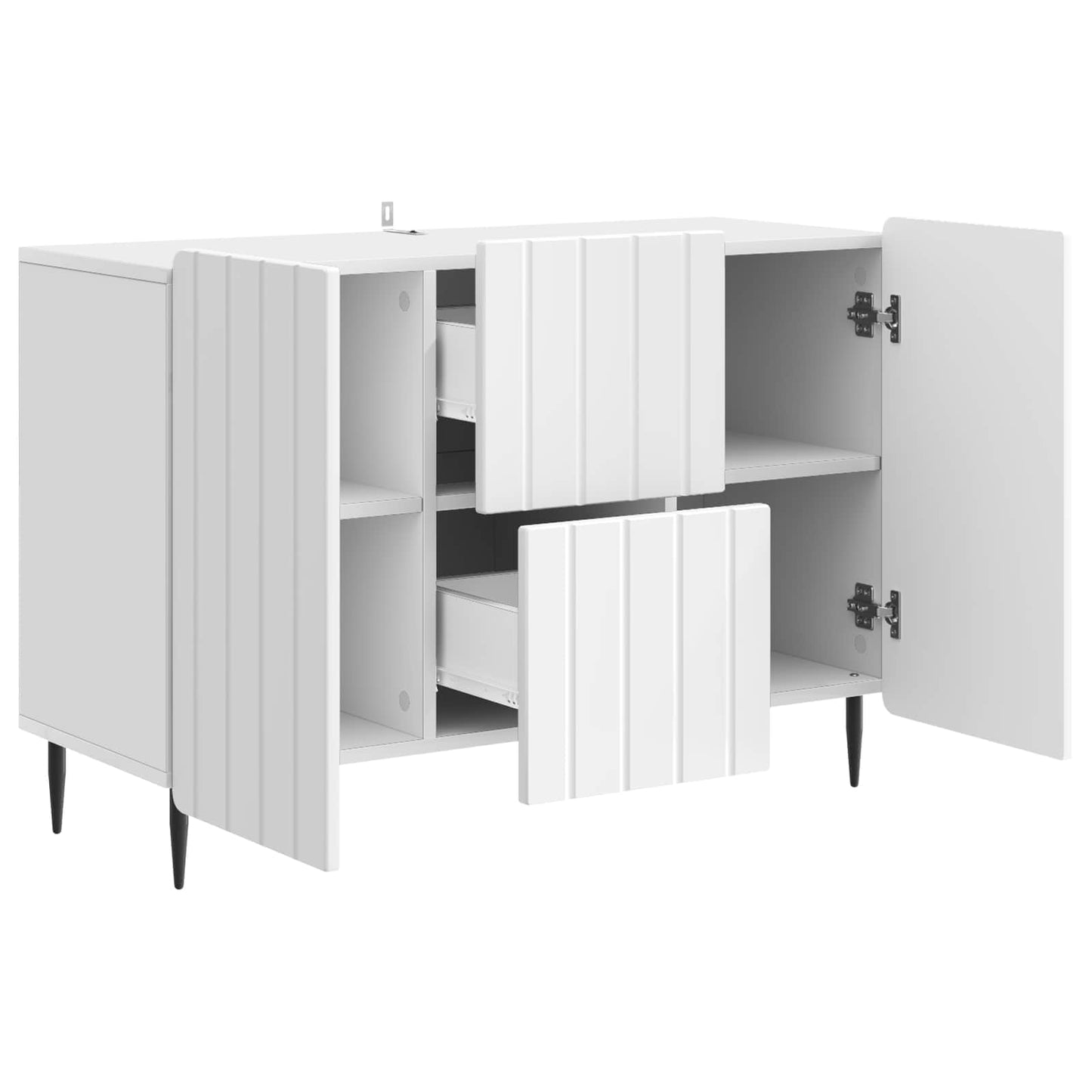 Dressoir met lade Hoogglans Wit 89 x 34,5 x 62 cm Bewerkt hout is nu te koop bij PeponiXL, paradijselijk wonen!