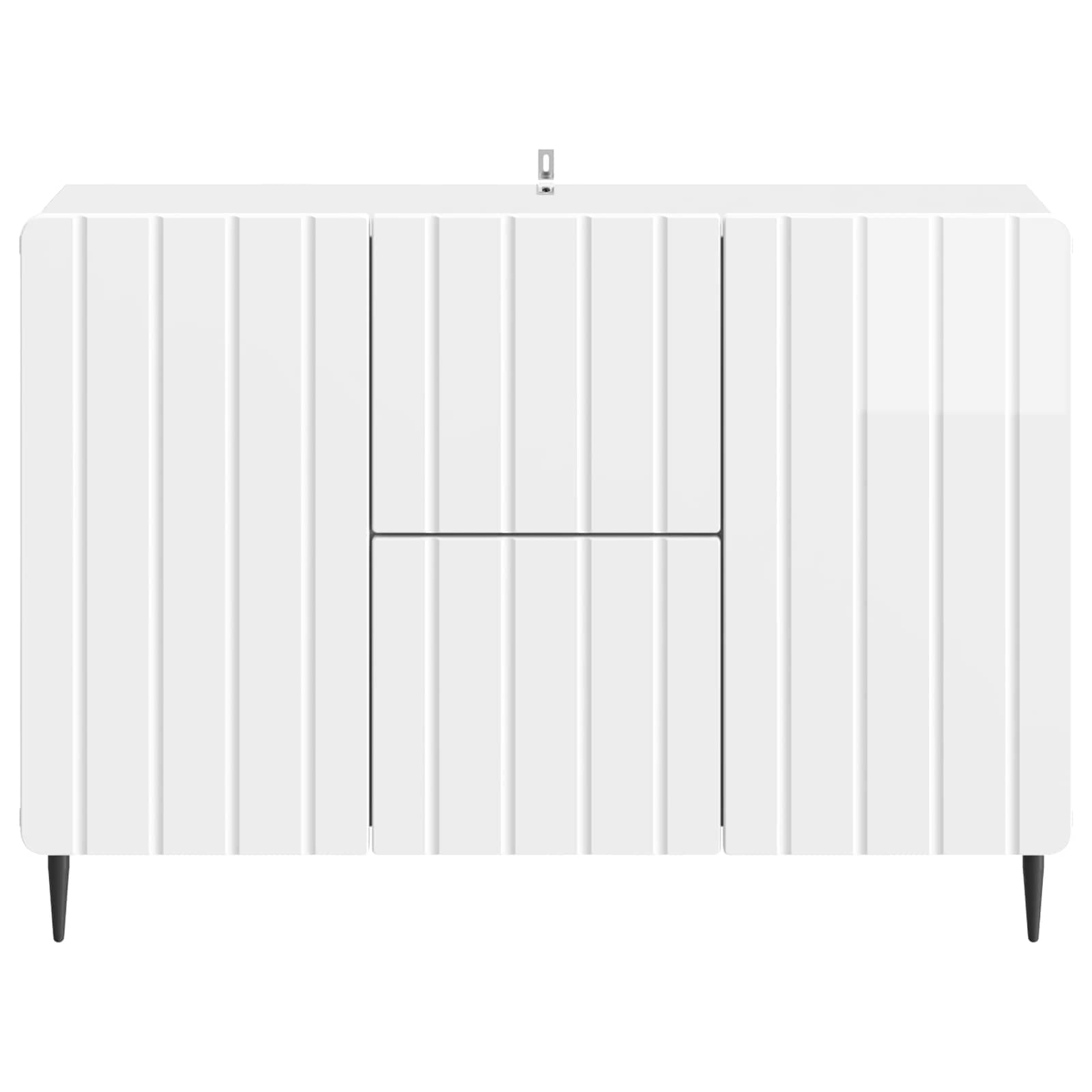 Dressoir met lade Hoogglans Wit 89 x 34,5 x 62 cm Bewerkt hout is nu te koop bij PeponiXL, paradijselijk wonen!