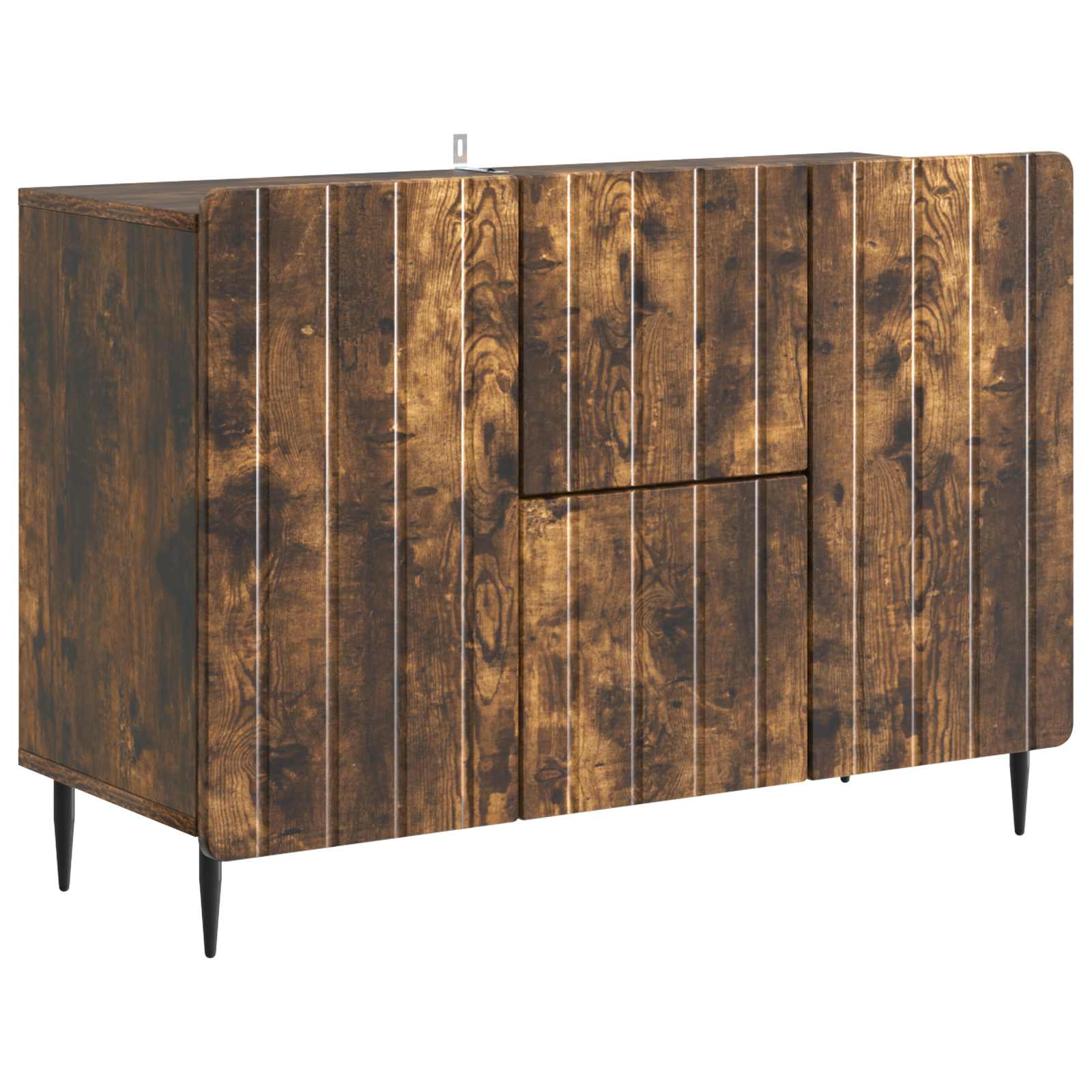 Dressoir met lade Gerookt eiken 89 x 34,5 x 62 cm Bewerkt hout is nu te koop bij PeponiXL, paradijselijk wonen!