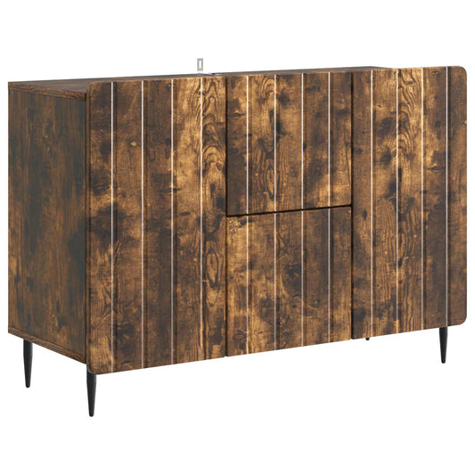 Dressoir met lade Gerookt eiken 89 x 34,5 x 62 cm Bewerkt hout is nu te koop bij PeponiXL, paradijselijk wonen!