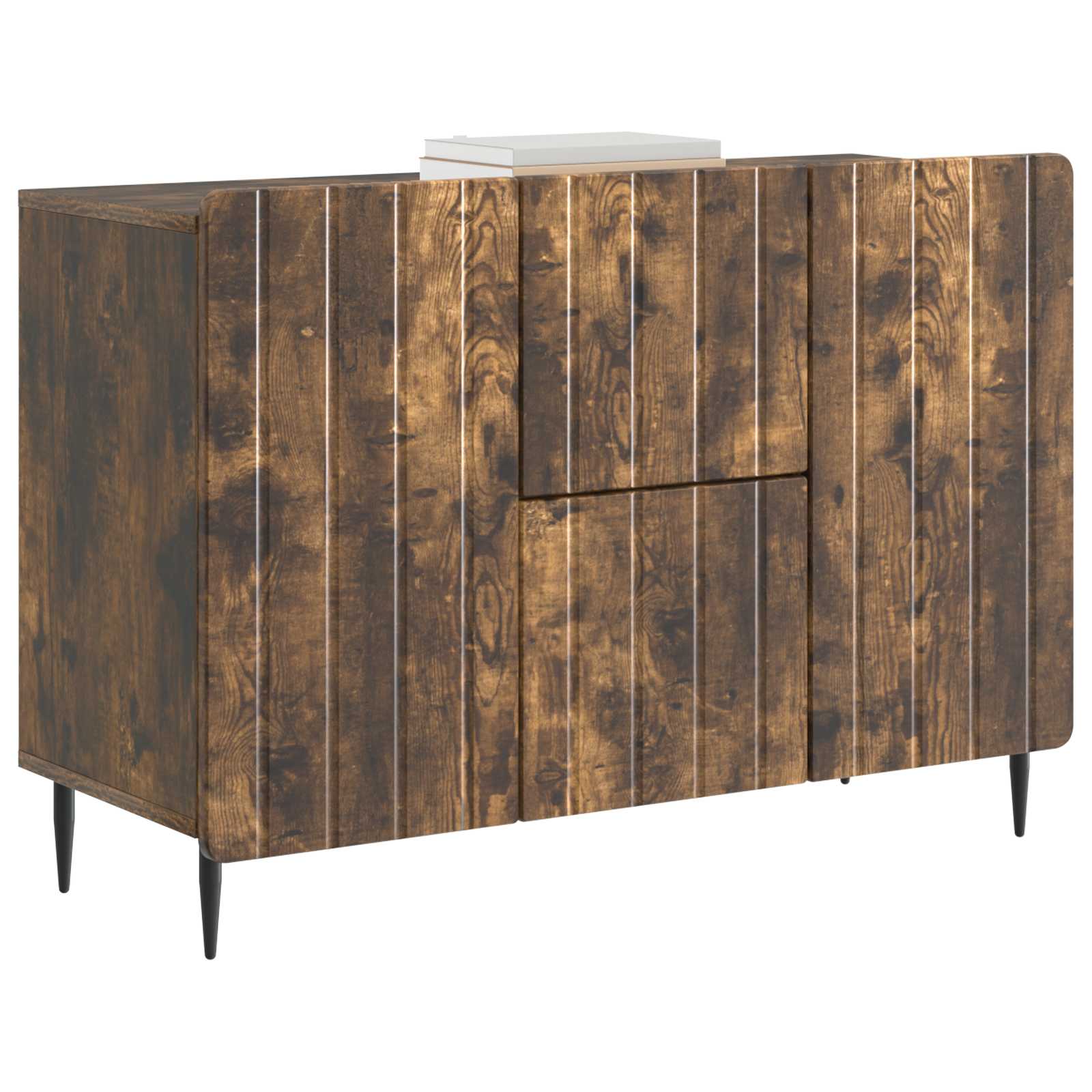Dressoir met lade Gerookt eiken 89 x 34,5 x 62 cm Bewerkt hout is nu te koop bij PeponiXL, paradijselijk wonen!