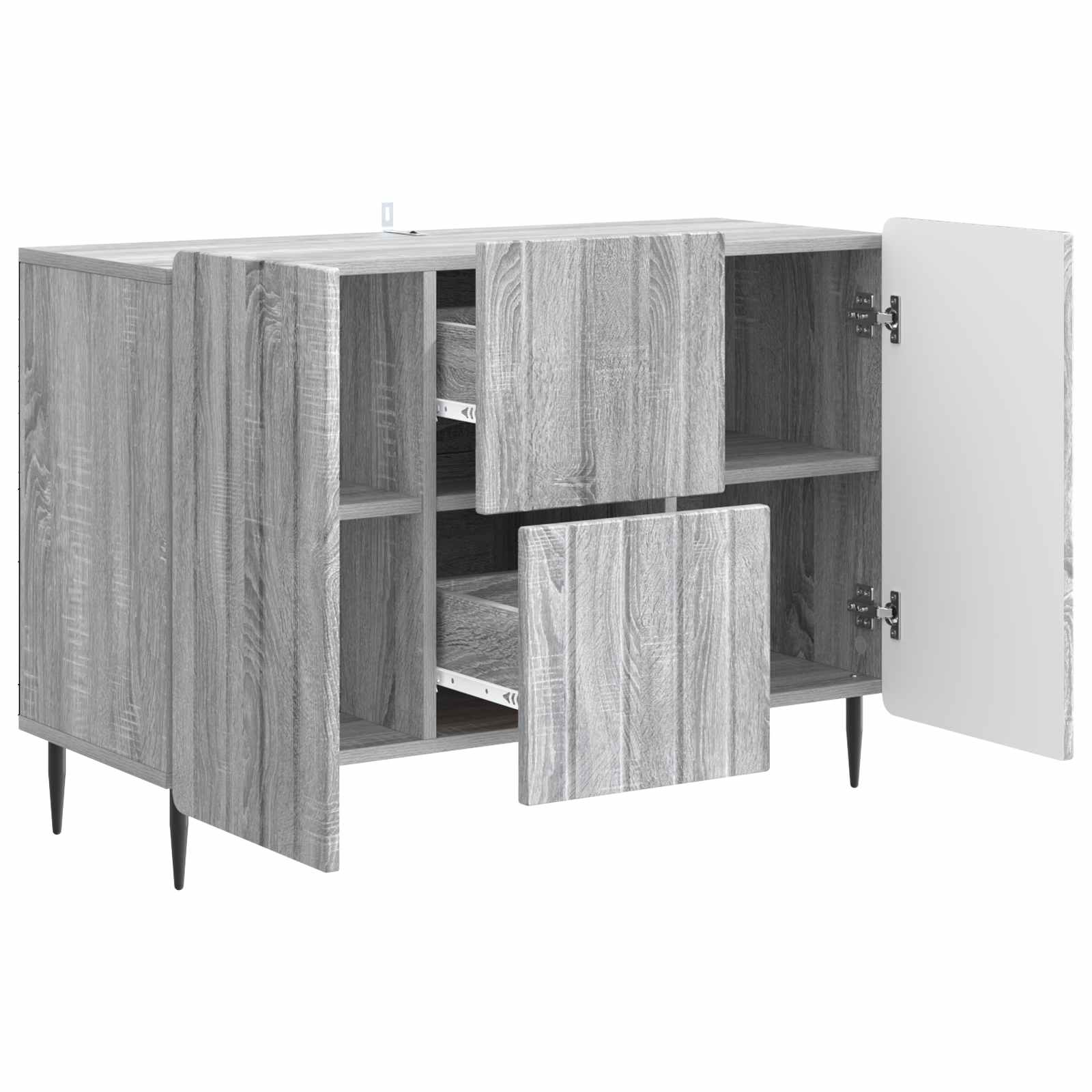 Dressoir met lade Grijs sonoma 89 x 34,5 x 62 cm Bewerkt hout is nu te koop bij PeponiXL, paradijselijk wonen!