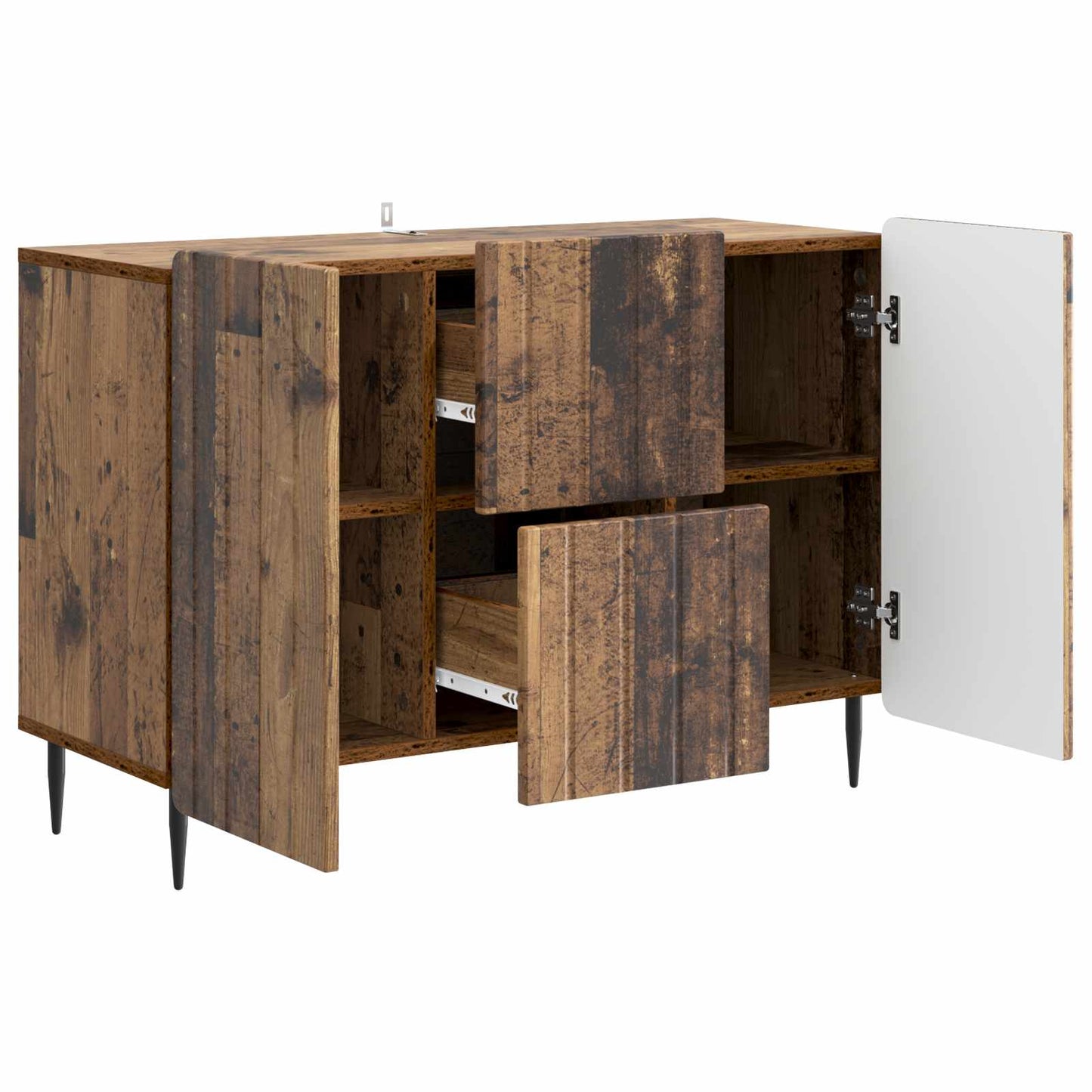 Dressoir met lade Oud hout 89 x 34,5 x 62 cm Bewerkt hout is nu te koop bij PeponiXL, paradijselijk wonen!