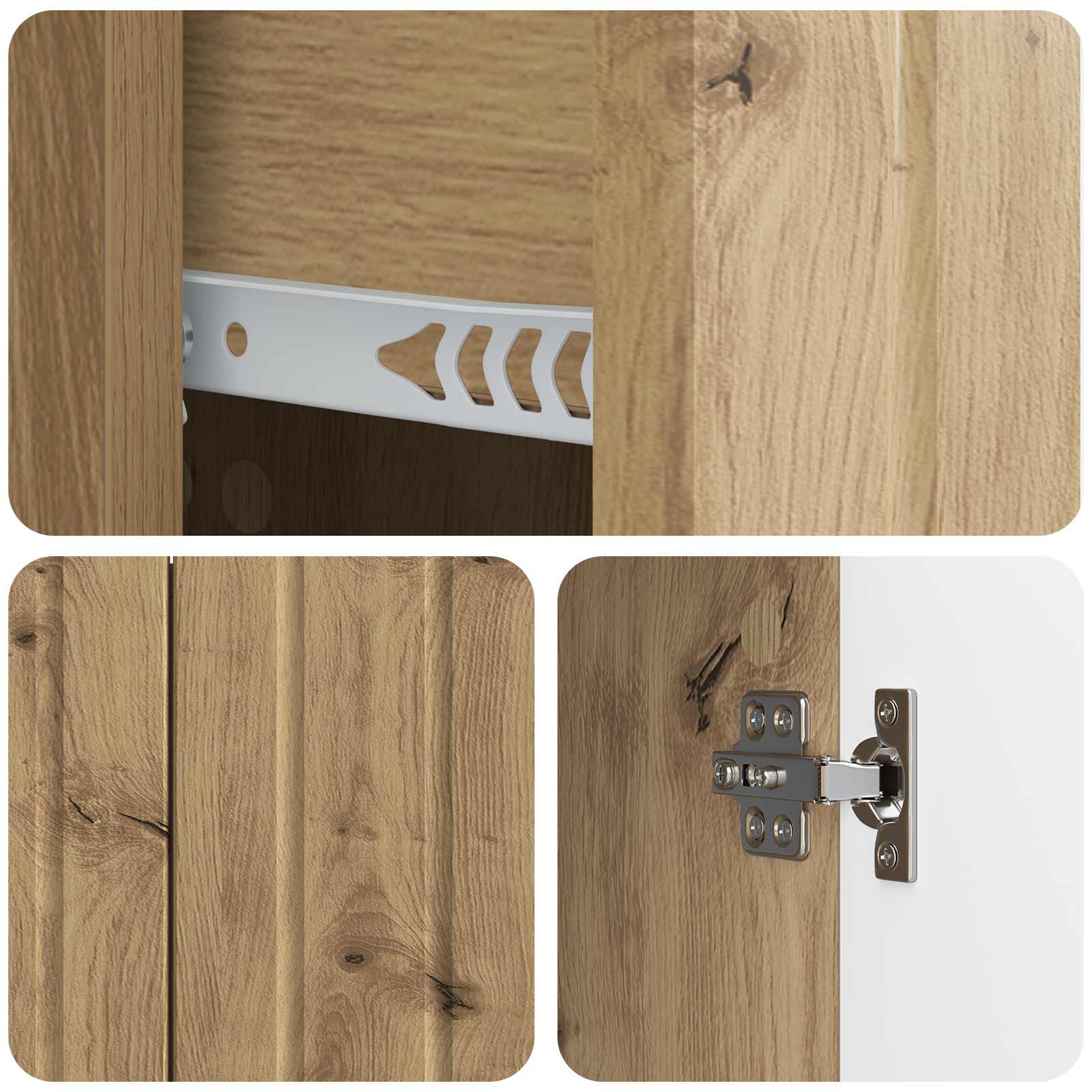 Dressoir Artisanaal eiken 89 x 34,5 x 62 cm Bewerkt hout is nu te koop bij PeponiXL, paradijselijk wonen!