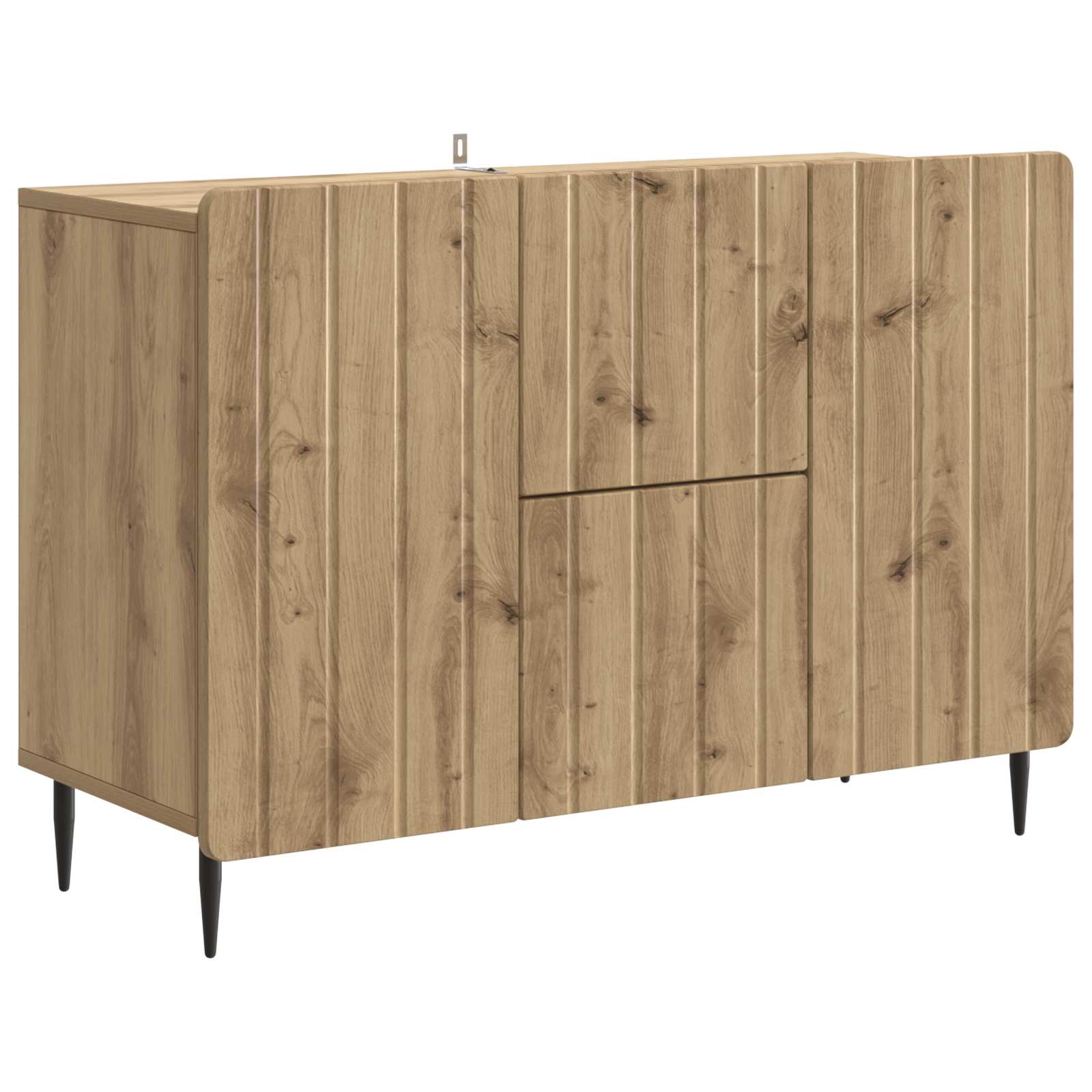 Dressoir Artisanaal eiken 89 x 34,5 x 62 cm Bewerkt hout is nu te koop bij PeponiXL, paradijselijk wonen!