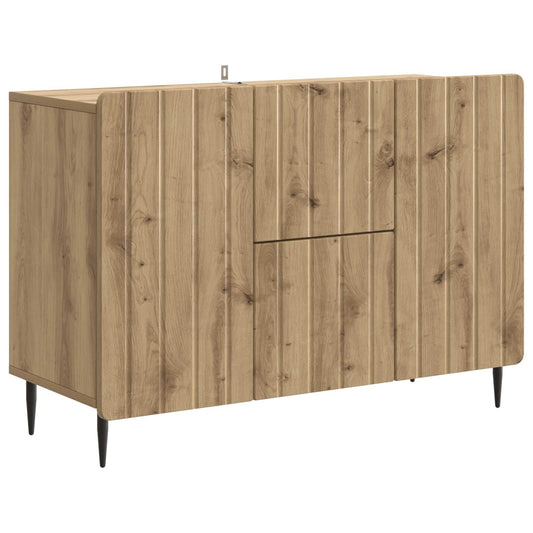 Dressoir Artisanaal eiken 89 x 34,5 x 62 cm Bewerkt hout is nu te koop bij PeponiXL, paradijselijk wonen!