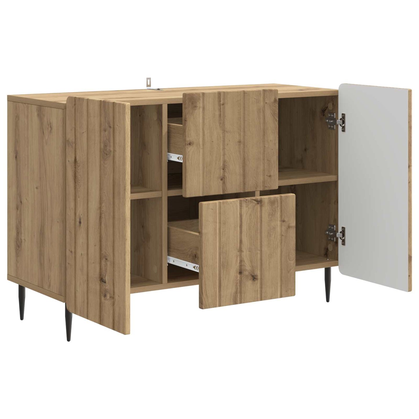 Dressoir Artisanaal eiken 89 x 34,5 x 62 cm Bewerkt hout is nu te koop bij PeponiXL, paradijselijk wonen!