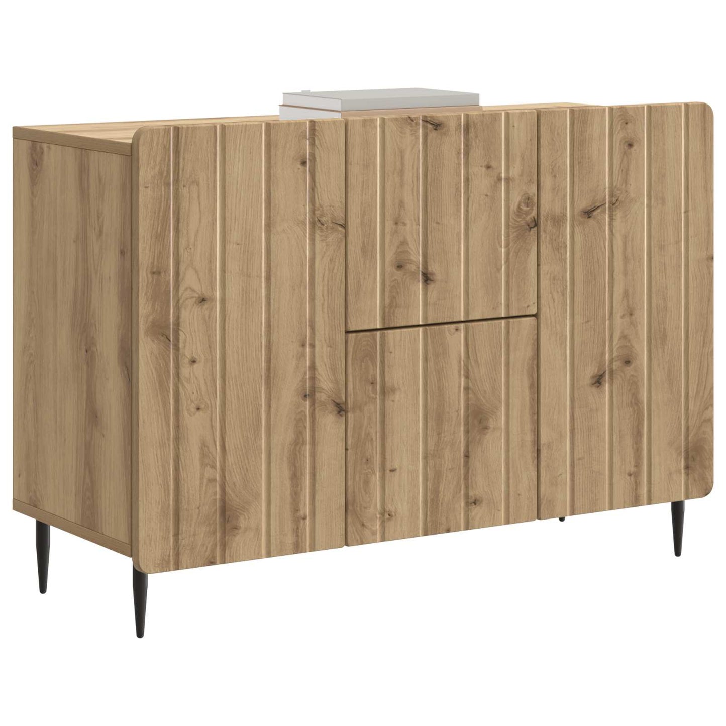 Dressoir Artisanaal eiken 89 x 34,5 x 62 cm Bewerkt hout is nu te koop bij PeponiXL, paradijselijk wonen!