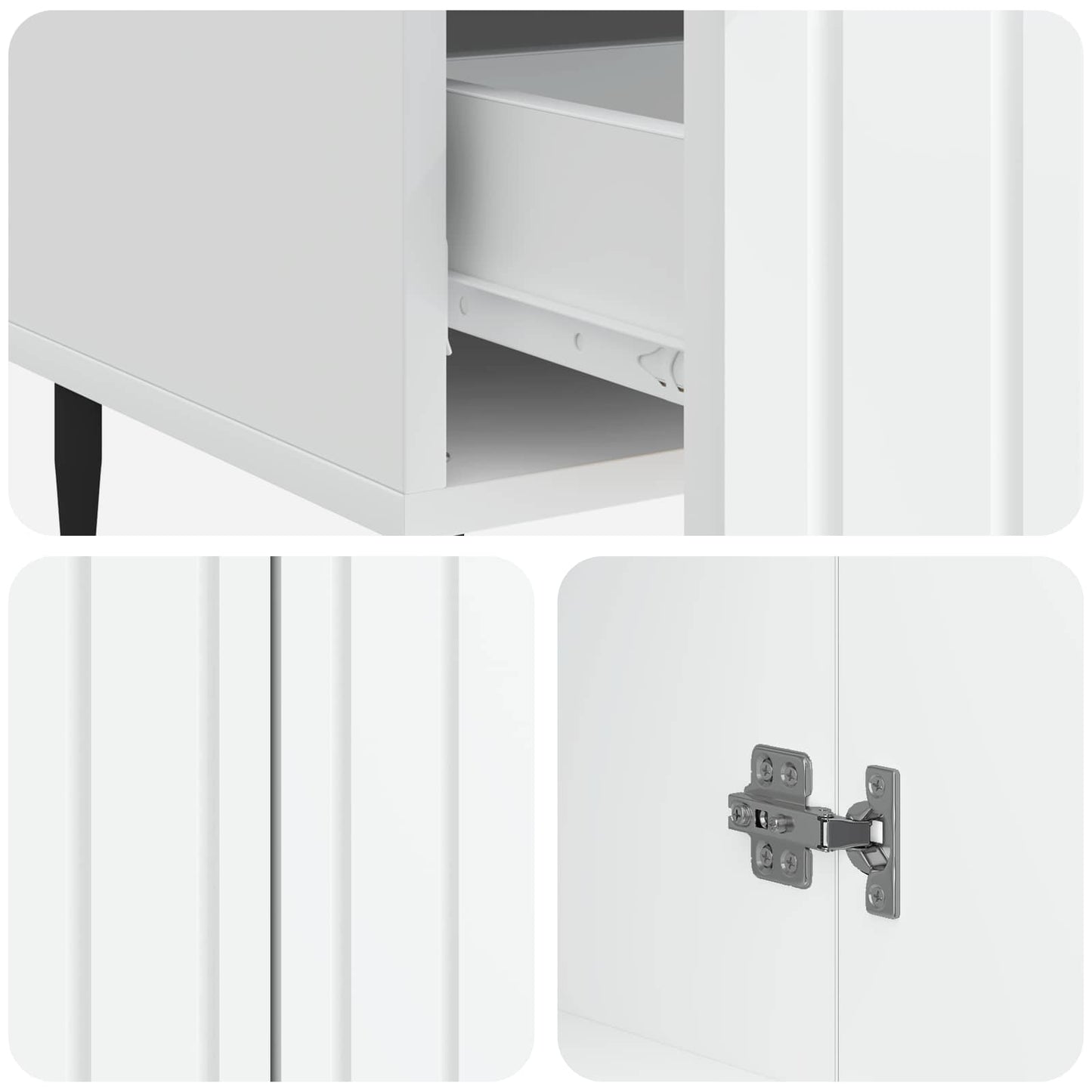 Dressoir Wit 66 x 34,5 x 97 cm Bewerkt hout is nu te koop bij PeponiXL, paradijselijk wonen!