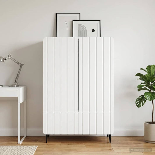 Dressoir Wit 66 x 34,5 x 97 cm Bewerkt hout is nu te koop bij PeponiXL, paradijselijk wonen!