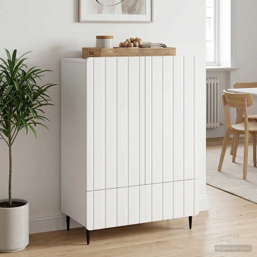 Dressoir Wit 66 x 34,5 x 97 cm Bewerkt hout is nu te koop bij PeponiXL, paradijselijk wonen!