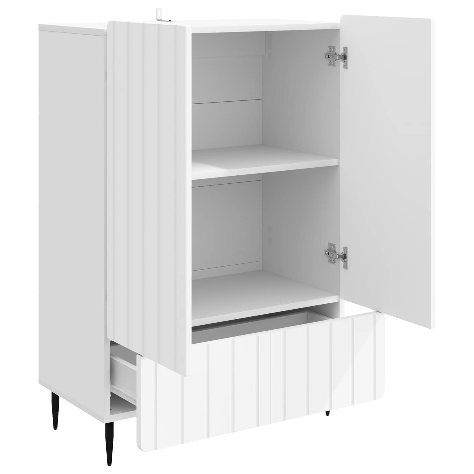 Dressoir Wit 66 x 34,5 x 97 cm Bewerkt hout is nu te koop bij PeponiXL, paradijselijk wonen!