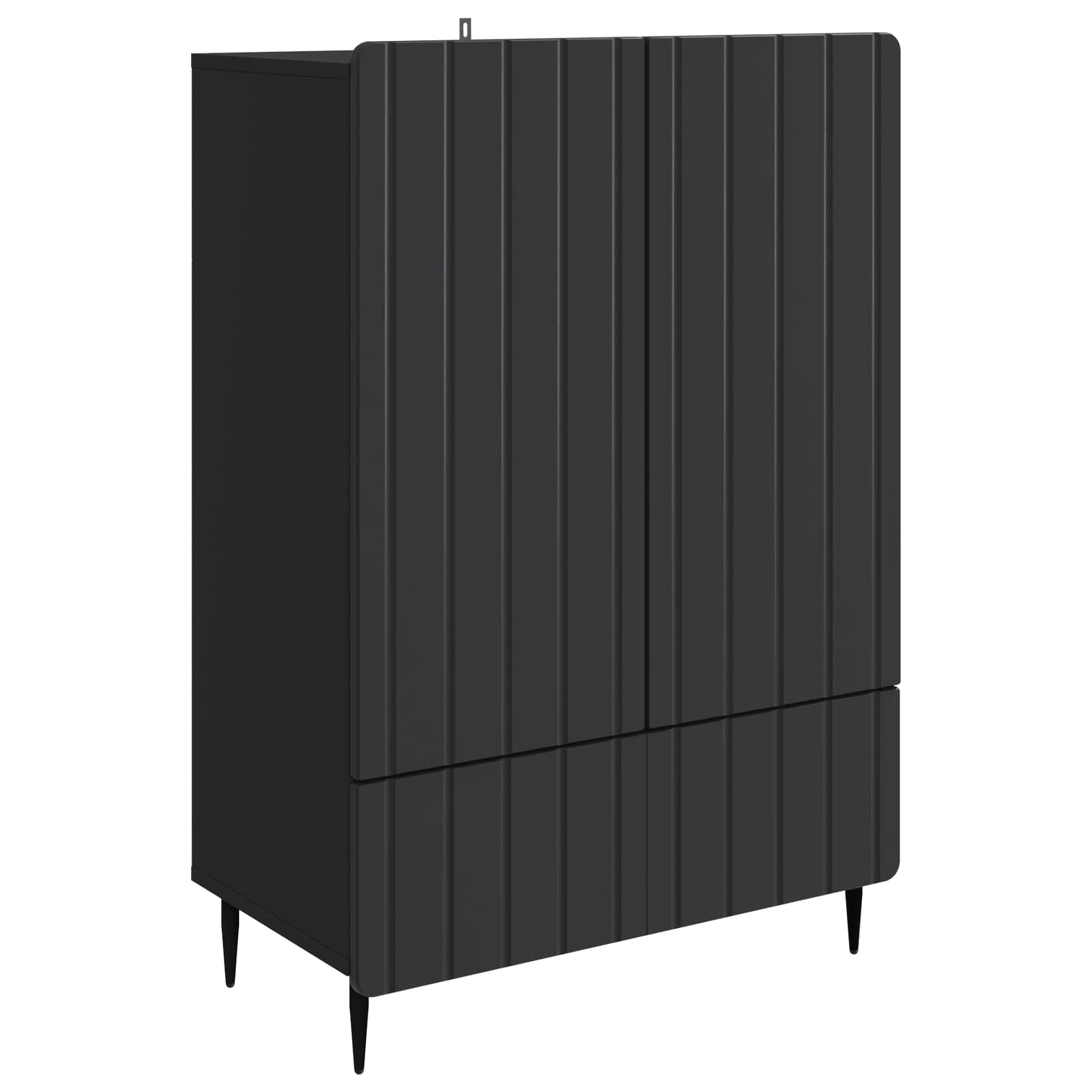 Dressoir met lade Zwart 66 x 34,5 x 97 cm Bewerkt hout is nu te koop bij PeponiXL, paradijselijk wonen!