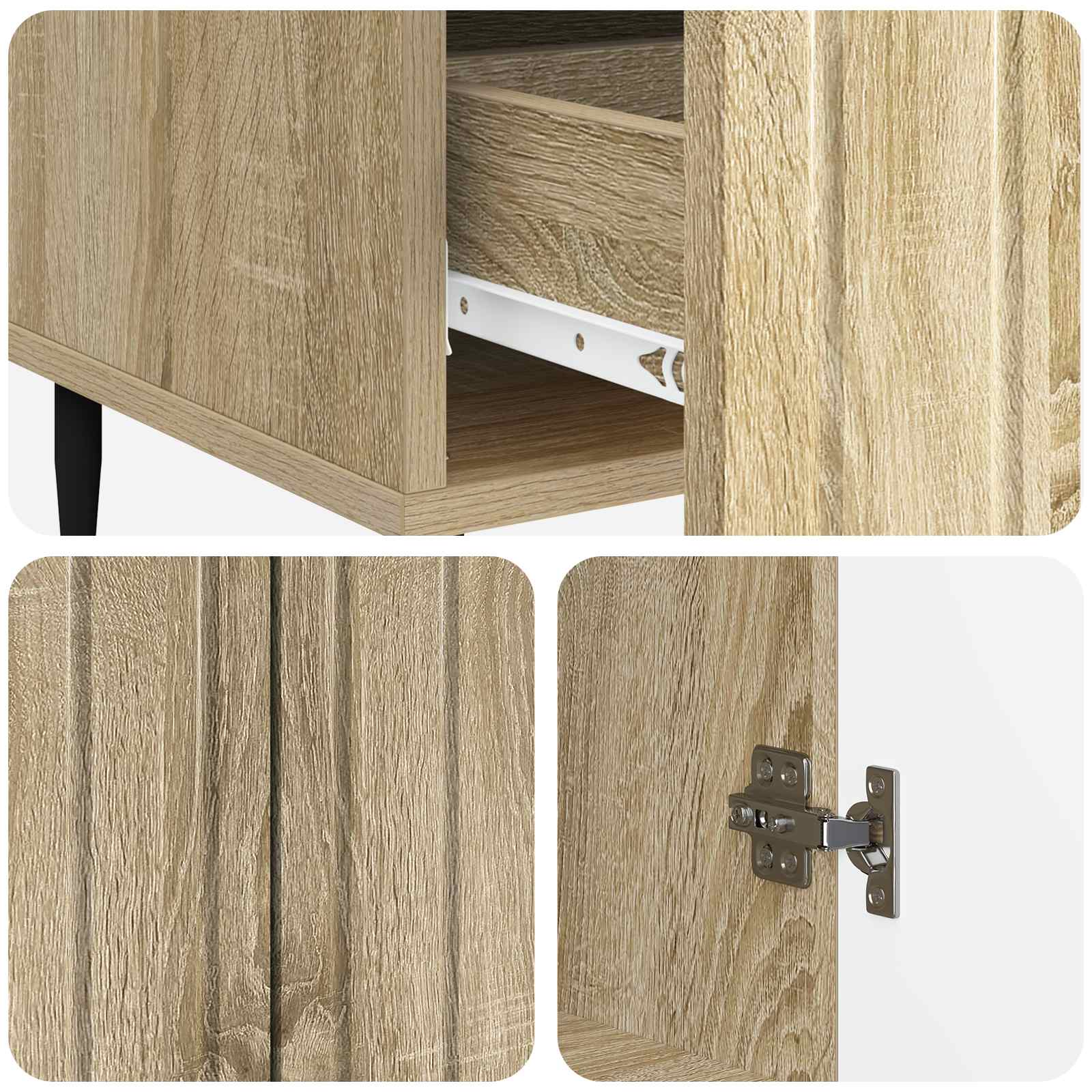 Dressoir met lade Sonoma Eiken 66 x 34,5 x 97 cm Bewerkt hout is nu te koop bij PeponiXL, paradijselijk wonen!