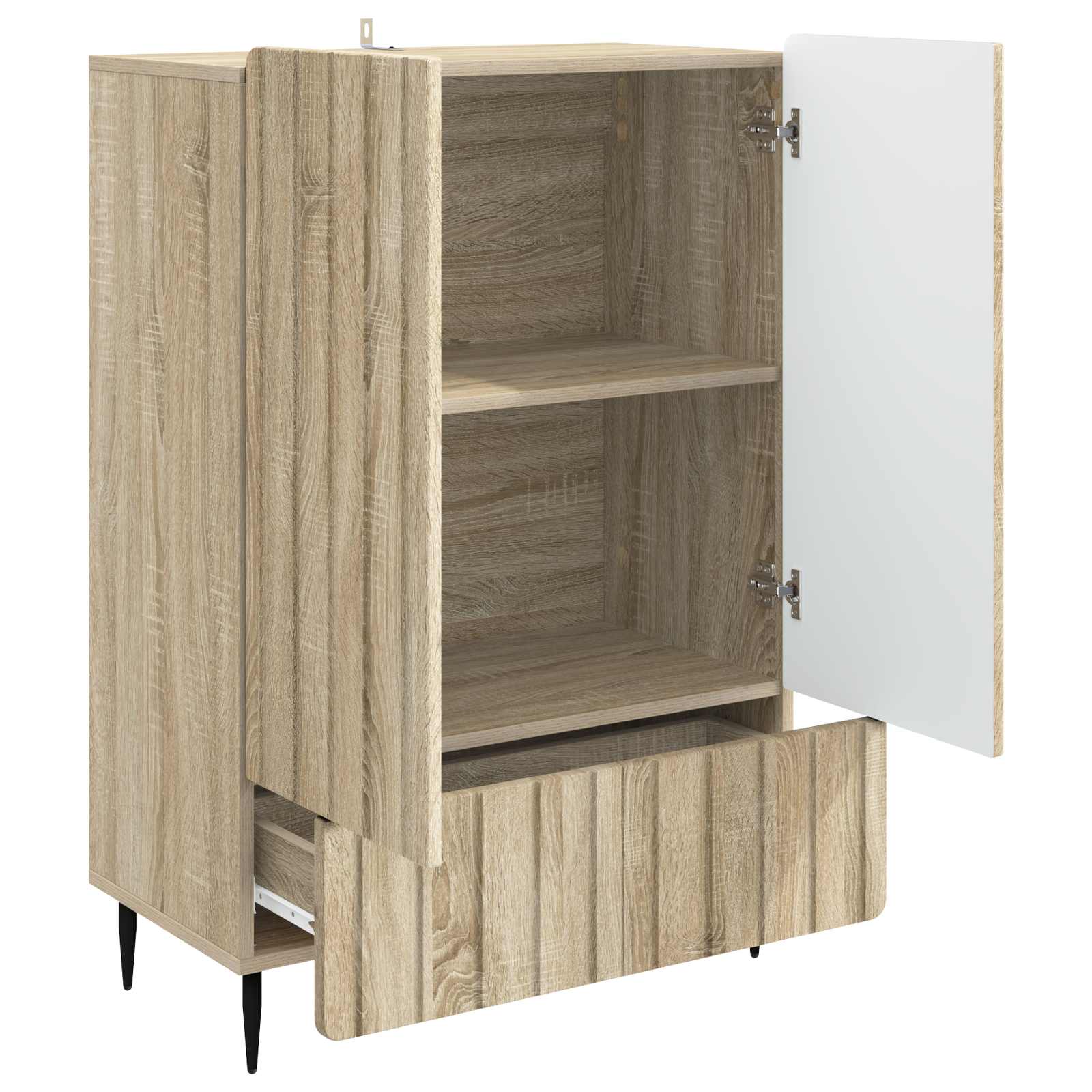 Dressoir met lade Sonoma Eiken 66 x 34,5 x 97 cm Bewerkt hout is nu te koop bij PeponiXL, paradijselijk wonen!