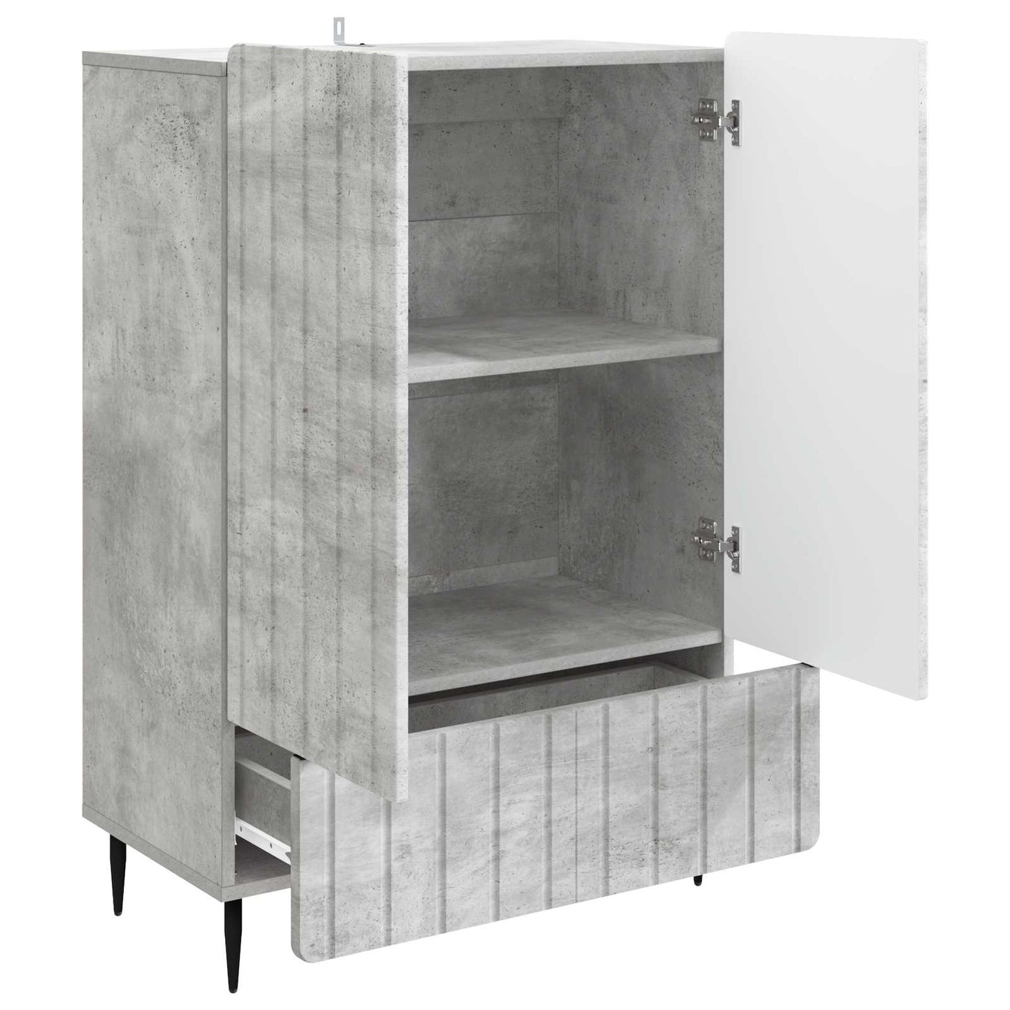 Dressoir met lade Betongrijs 66 x 34,5 x 97 cm Bewerkt hout is nu te koop bij PeponiXL, paradijselijk wonen!