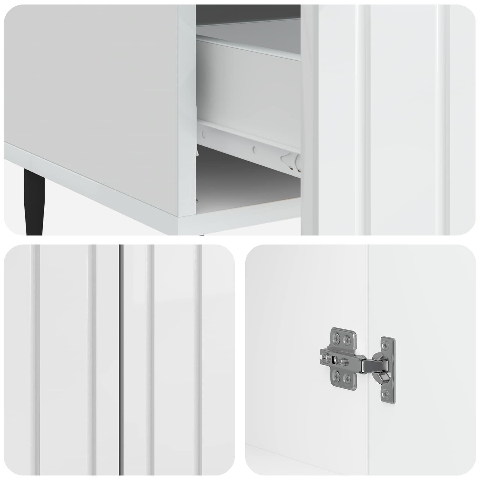Dressoir met lade Hoogglans Wit 66 x 34,5 x 97 cm Bewerkt hout is nu te koop bij PeponiXL, paradijselijk wonen!