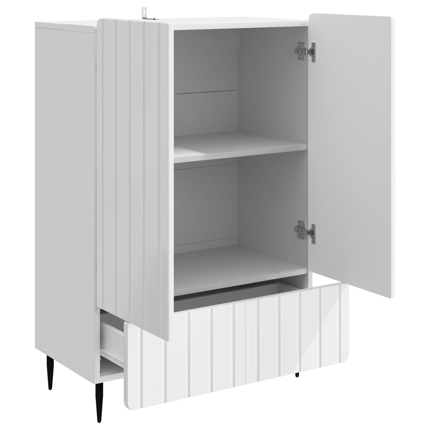 Dressoir met lade Hoogglans Wit 66 x 34,5 x 97 cm Bewerkt hout is nu te koop bij PeponiXL, paradijselijk wonen!
