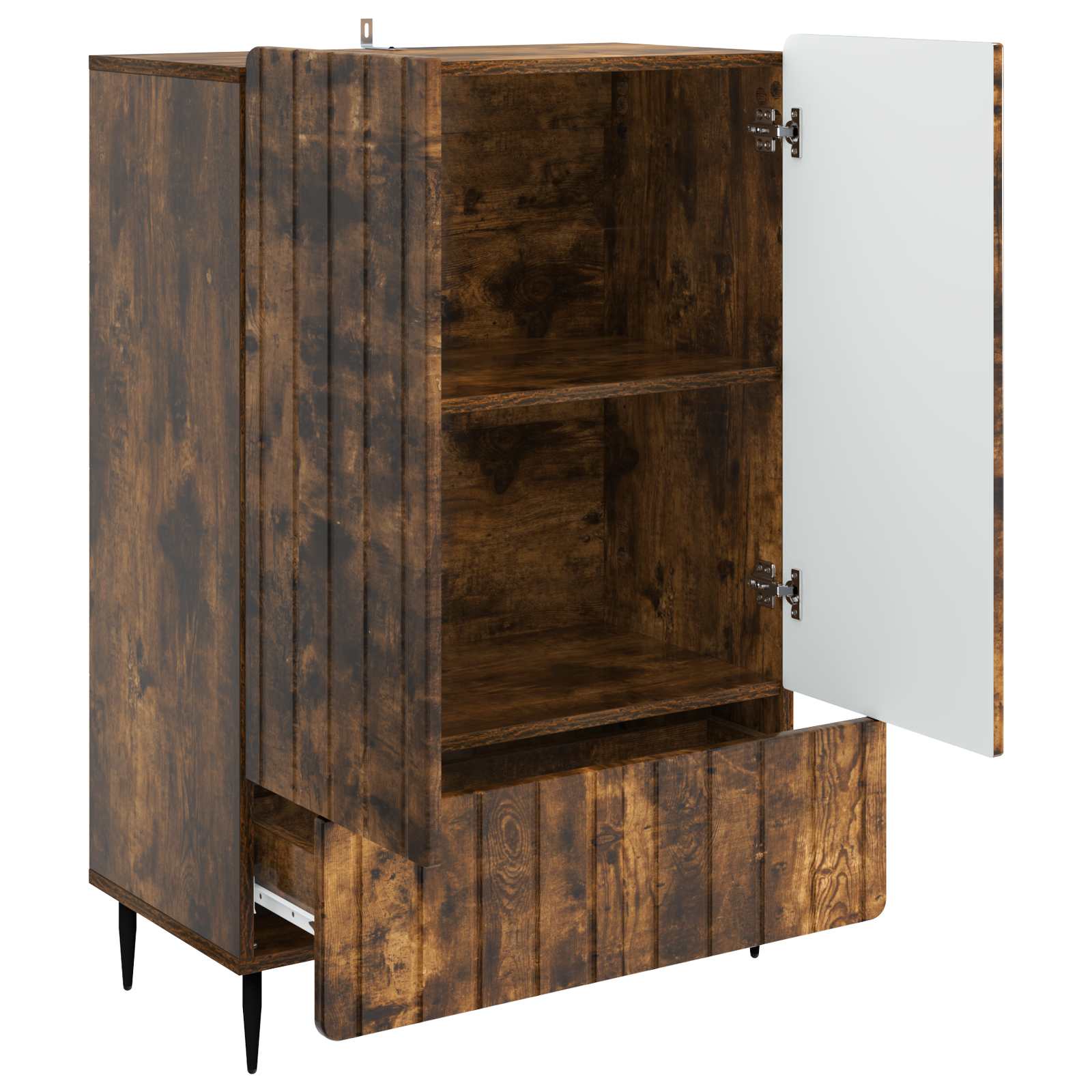 Dressoir met lade Gerookt eiken 66 x 34,5 x 97 cm Bewerkt hout is nu te koop bij PeponiXL, paradijselijk wonen!
