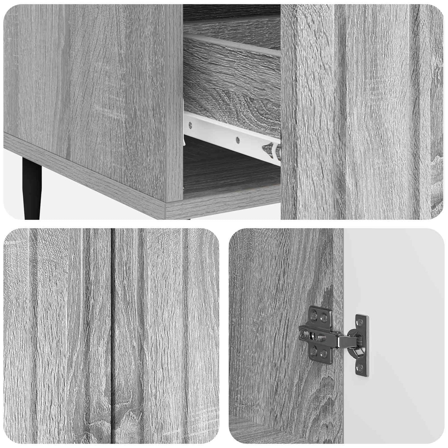 Dressoir met lade Grijs sonoma 66 x 34,5 x 97 cm Bewerkt hout is nu te koop bij PeponiXL, paradijselijk wonen!