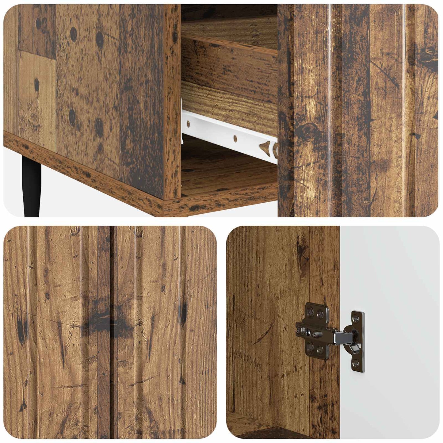 Dressoir met lade Oud hout 66 x 34,5 x 97 cm Bewerkt hout is nu te koop bij PeponiXL, paradijselijk wonen!