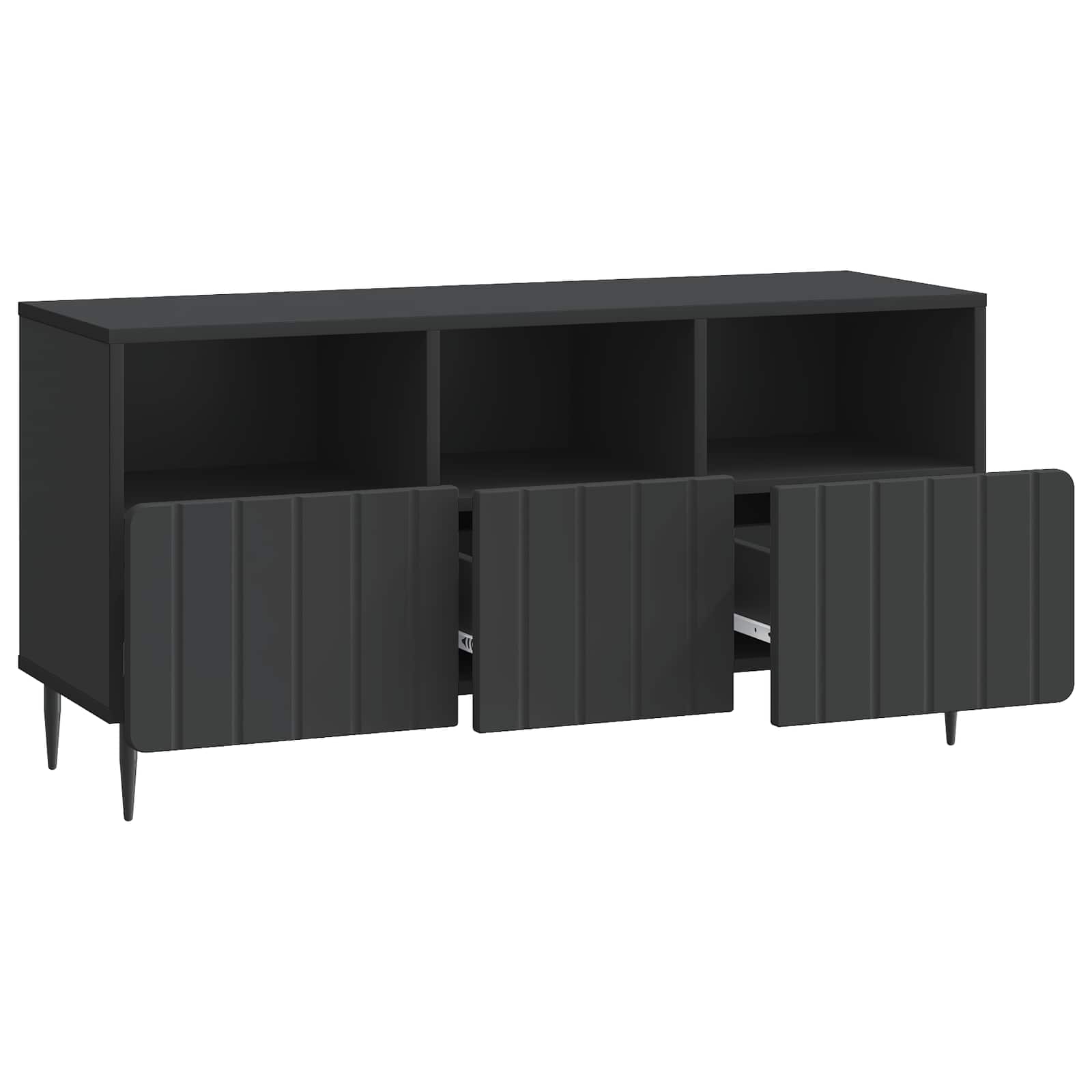 TV-kast met lade Zwart 102 x 34,5 x 50 cm Bewerkt hout is nu te koop bij PeponiXL, paradijselijk wonen!