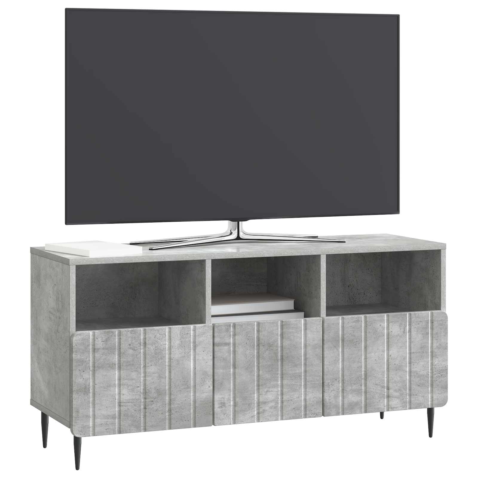 TV-kast met lade Betongrijs 102 x 34,5 x 50 cm Bewerkt hout is nu te koop bij PeponiXL, paradijselijk wonen!