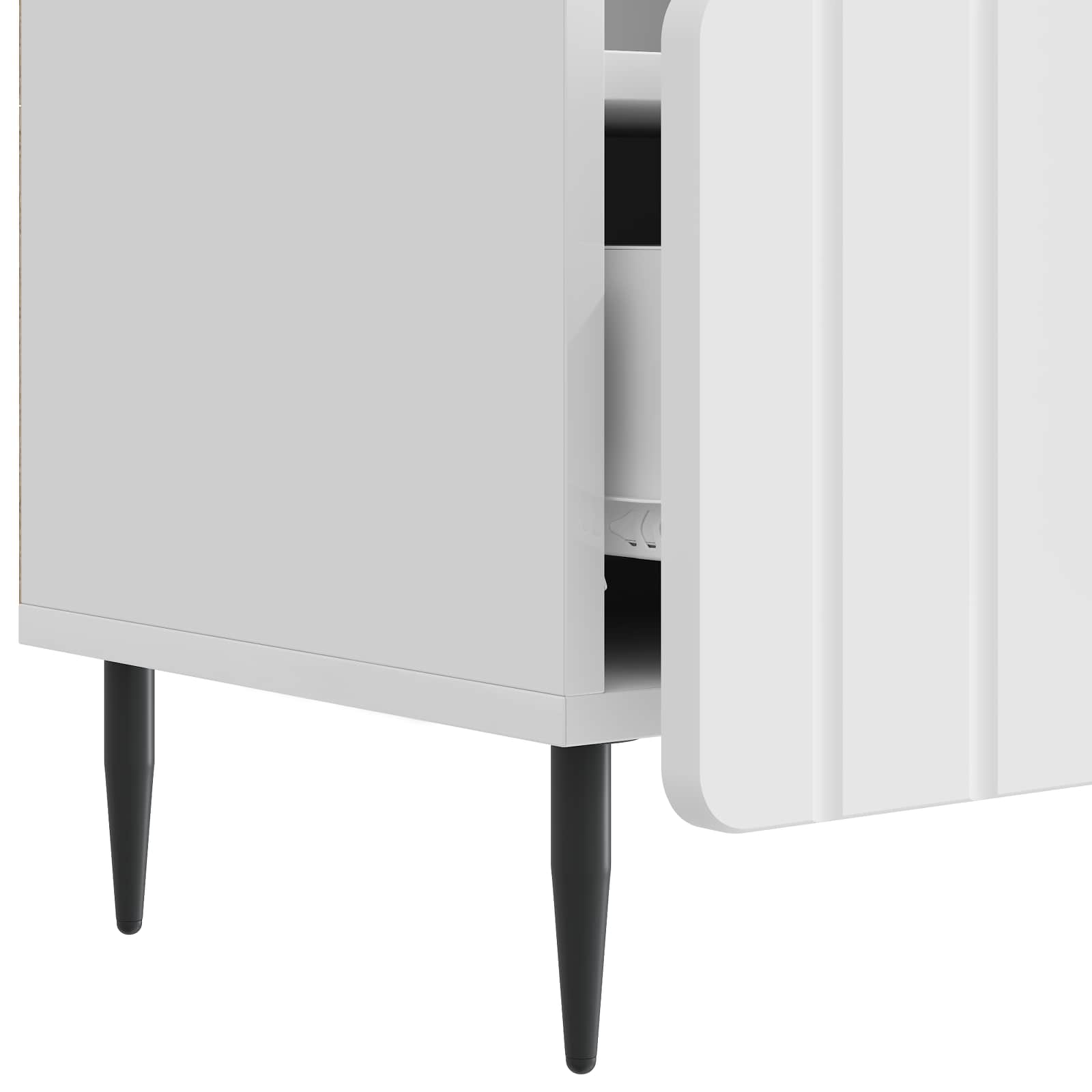 TV-kast met lade Hoogglans Wit 102 x 34,5 x 50 cm Bewerkt hout is nu te koop bij PeponiXL, paradijselijk wonen!