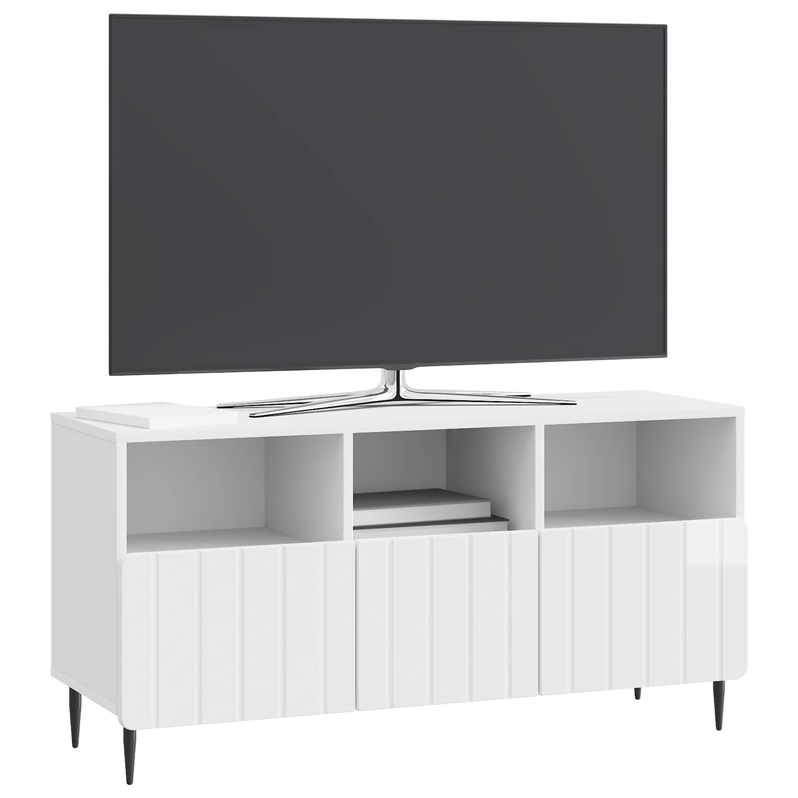 TV-kast met lade Hoogglans Wit 102 x 34,5 x 50 cm Bewerkt hout is nu te koop bij PeponiXL, paradijselijk wonen!