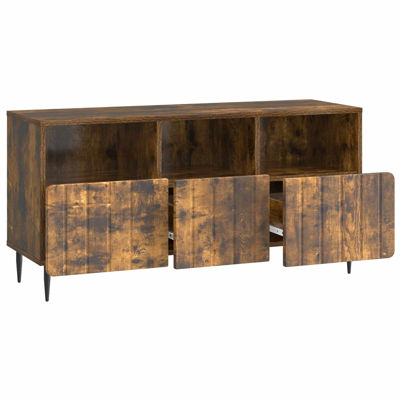 TV-kast met lade Gerookt eiken 102 x 34,5 x 50 cm Bewerkt hout is nu te koop bij PeponiXL, paradijselijk wonen!