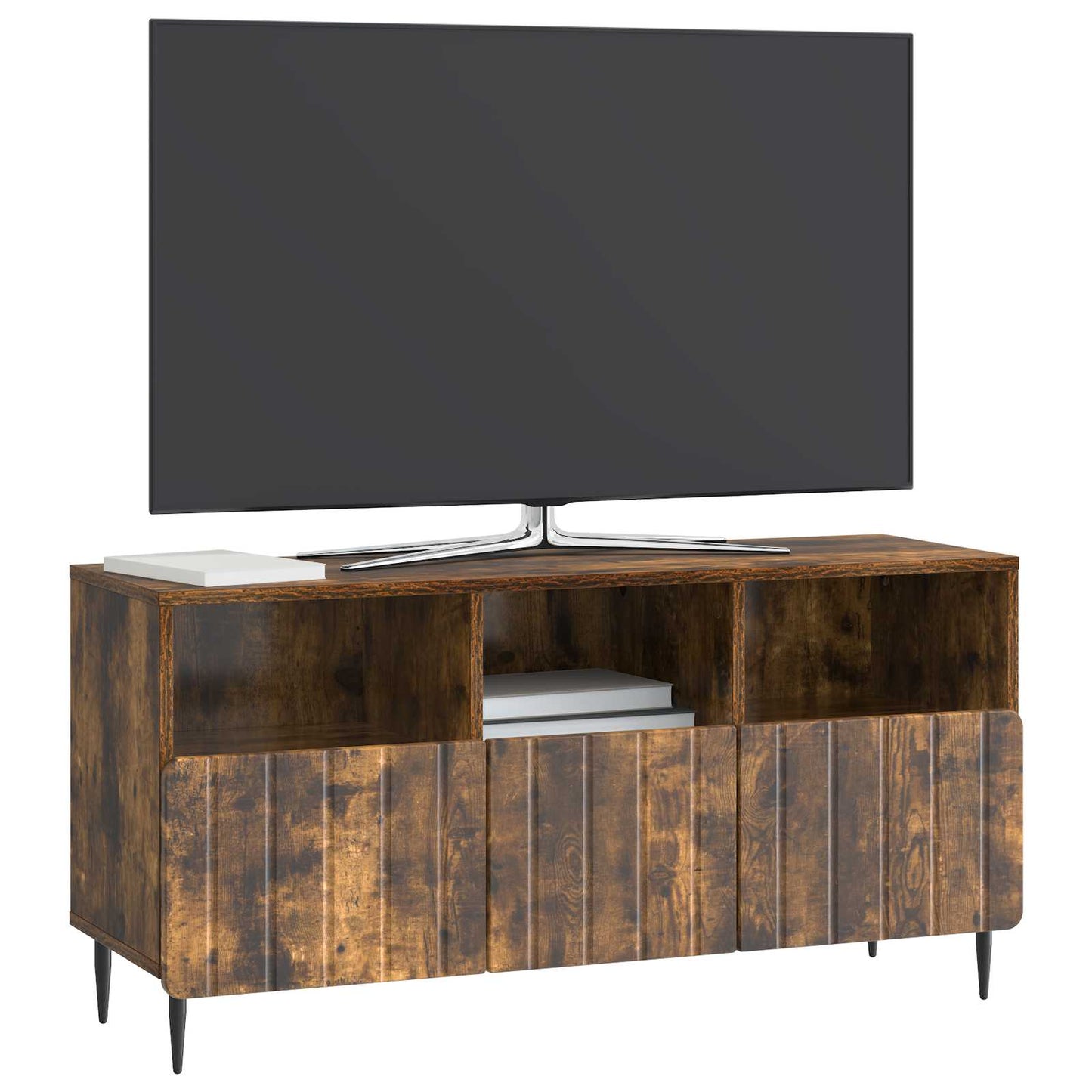 TV-kast met lade Gerookt eiken 102 x 34,5 x 50 cm Bewerkt hout is nu te koop bij PeponiXL, paradijselijk wonen!