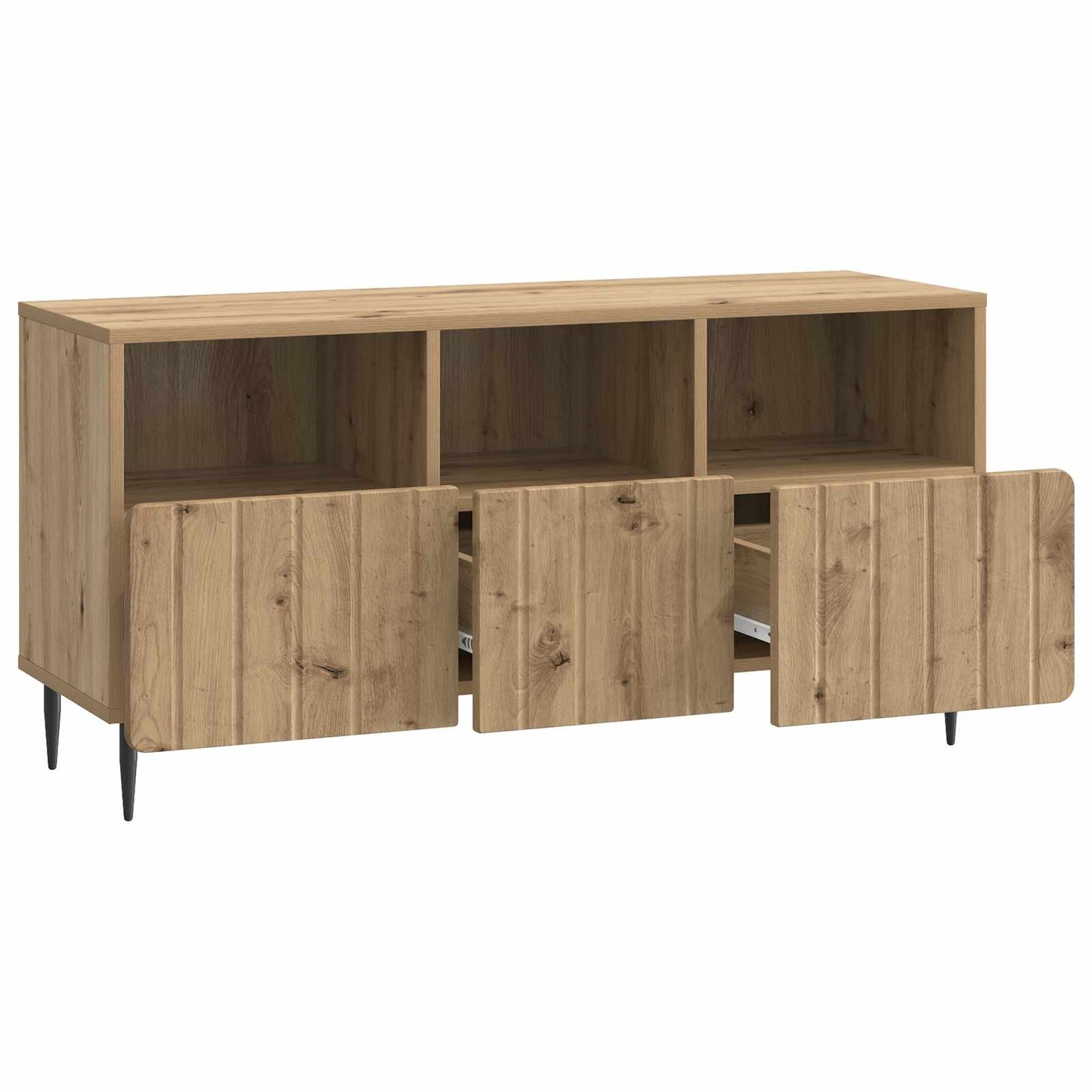 TV-kast Artisanaal eiken 102 x 34,5 x 50 cm Bewerkt hout is nu te koop bij PeponiXL, paradijselijk wonen!