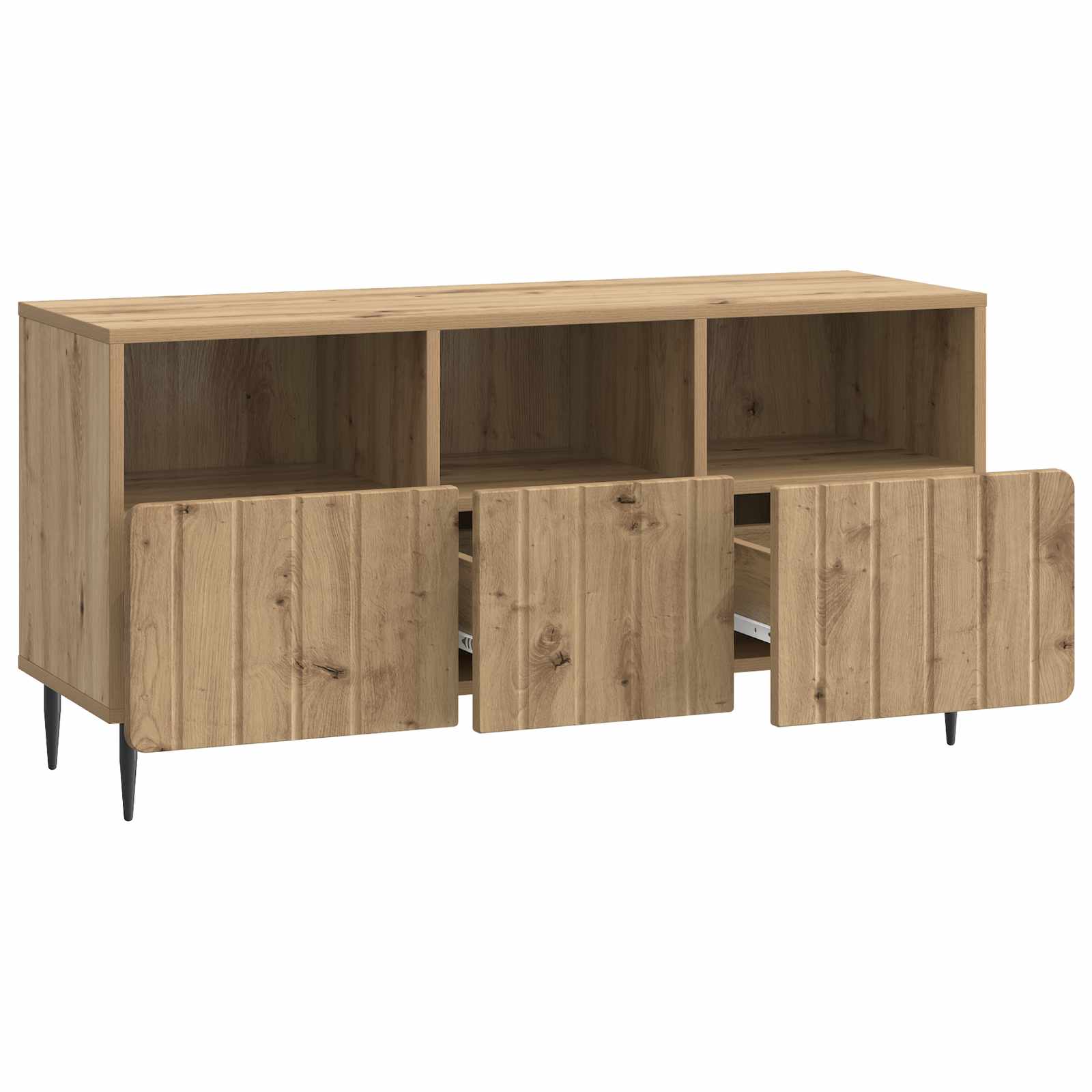 TV-kast Artisanaal eiken 102 x 34,5 x 50 cm Bewerkt hout is nu te koop bij PeponiXL, paradijselijk wonen!