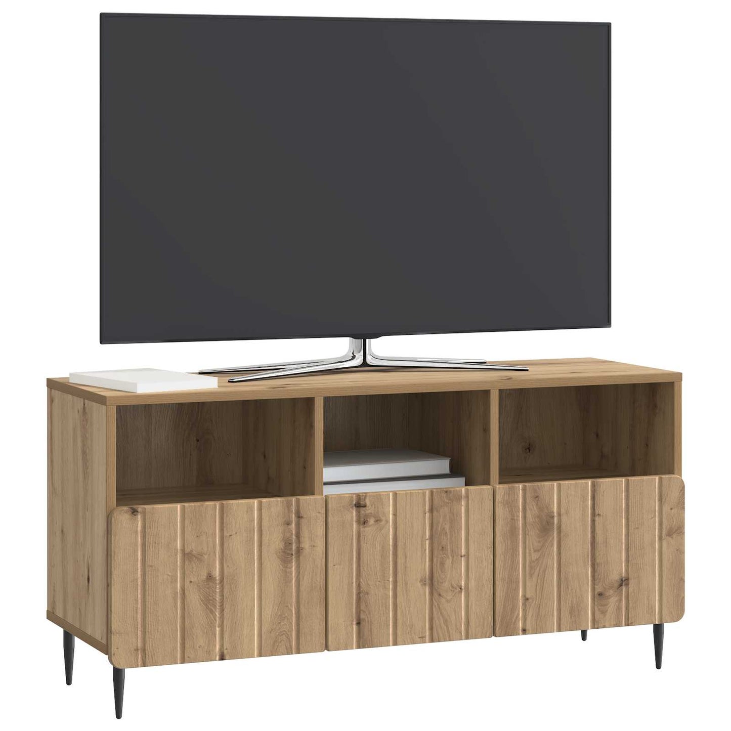 TV-kast Artisanaal eiken 102 x 34,5 x 50 cm Bewerkt hout is nu te koop bij PeponiXL, paradijselijk wonen!