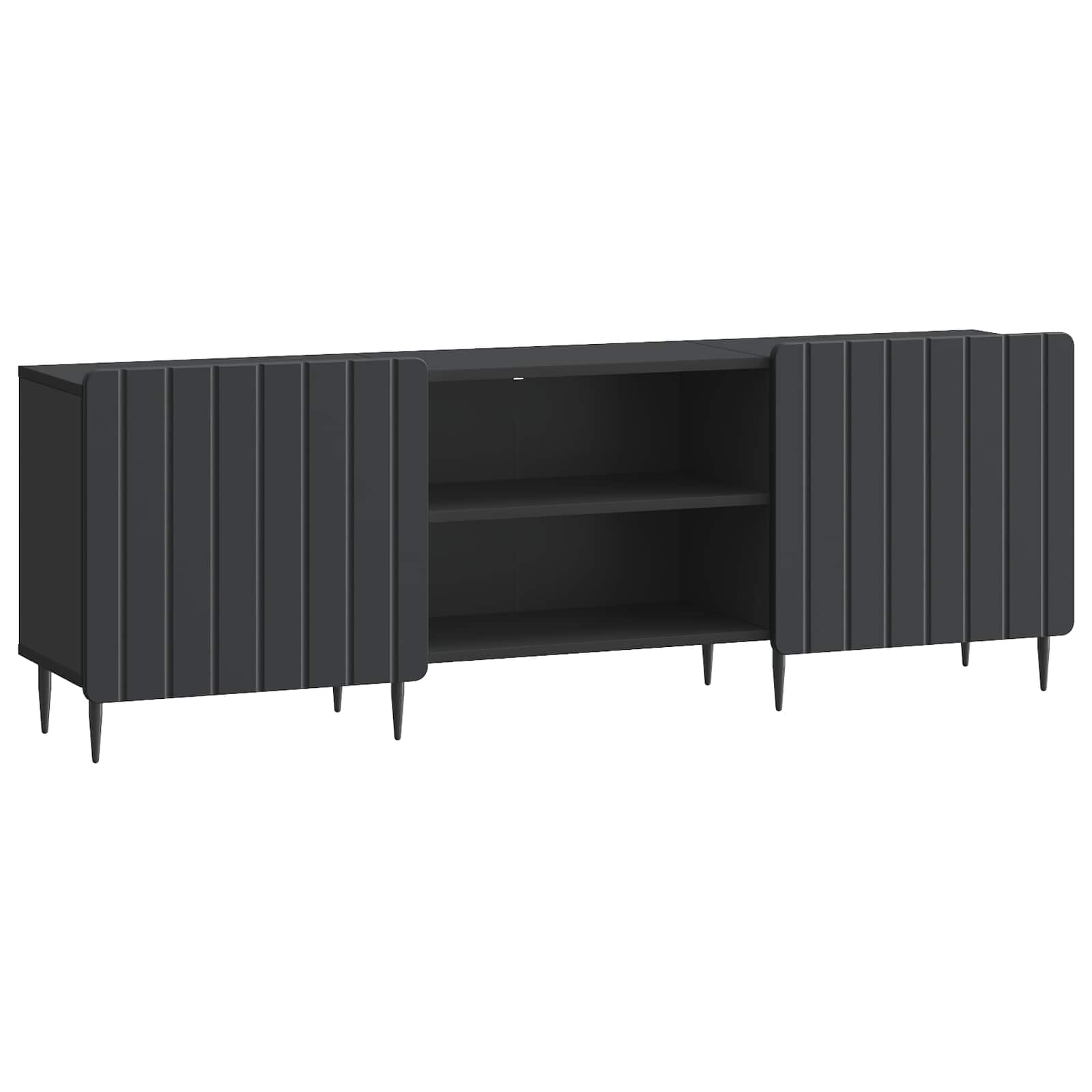 TV-kast Zwart 150 x 31 x 52 cm Bewerkt hout is nu te koop bij PeponiXL, paradijselijk wonen!