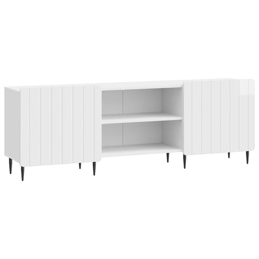 TV-kast Hoogglans Wit 150 x 31 x 52 cm Bewerkt hout is nu te koop bij PeponiXL, paradijselijk wonen!
