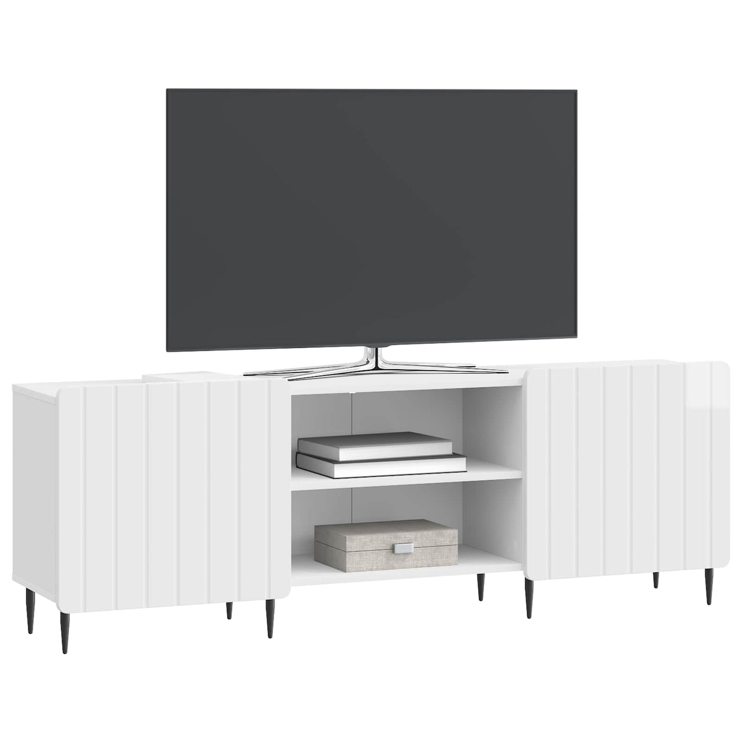 TV-kast Hoogglans Wit 150 x 31 x 52 cm Bewerkt hout is nu te koop bij PeponiXL, paradijselijk wonen!