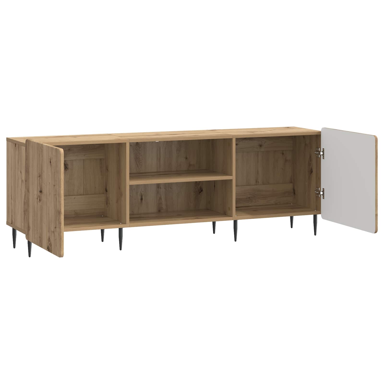 TV-kast Artisanaal eiken 150 x 31 x 52 cm Bewerkt hout is nu te koop bij PeponiXL, paradijselijk wonen!