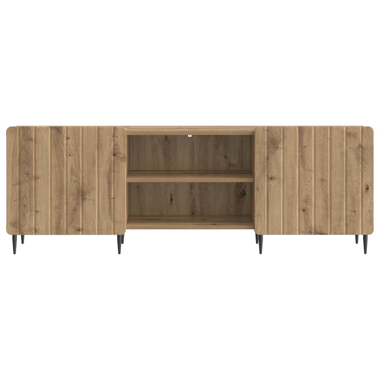 TV-kast Artisanaal eiken 150 x 31 x 52 cm Bewerkt hout is nu te koop bij PeponiXL, paradijselijk wonen!