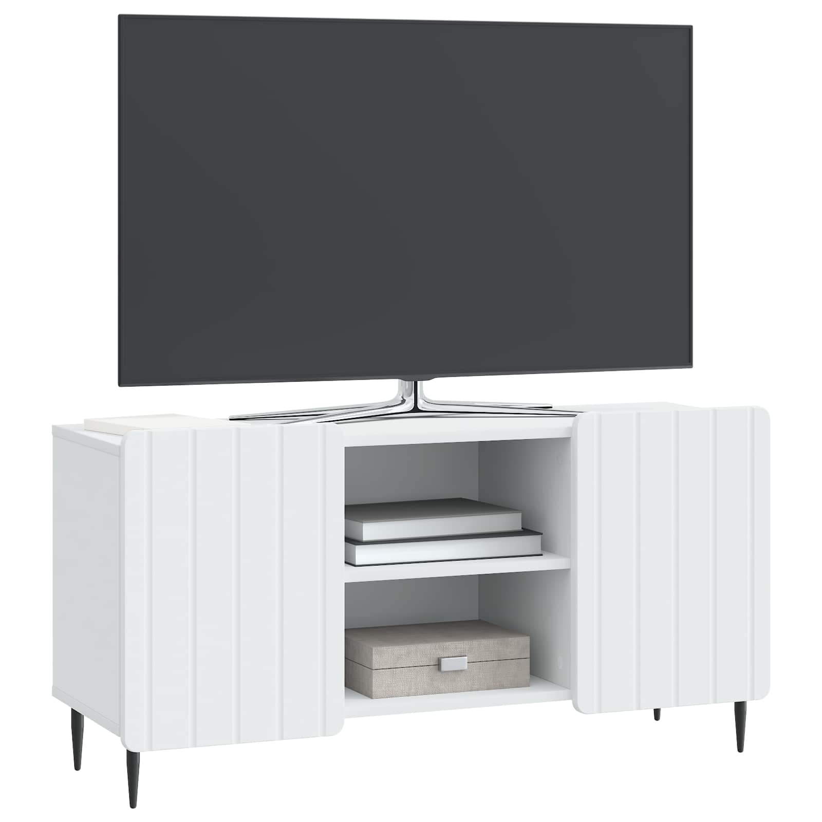 TV-kast Wit 102 x 34,5 x 52 cm Bewerkt hout is nu te koop bij PeponiXL, paradijselijk wonen!