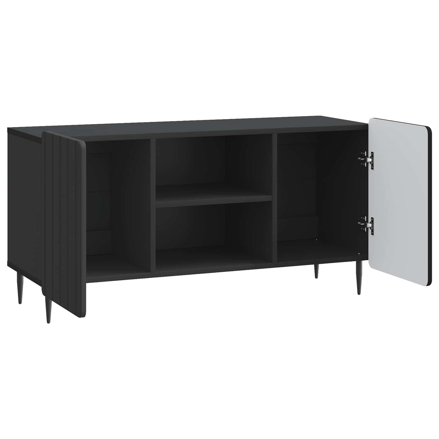 TV-kast Zwart 102 x 34,5 x 52 cm Bewerkt hout is nu te koop bij PeponiXL, paradijselijk wonen!