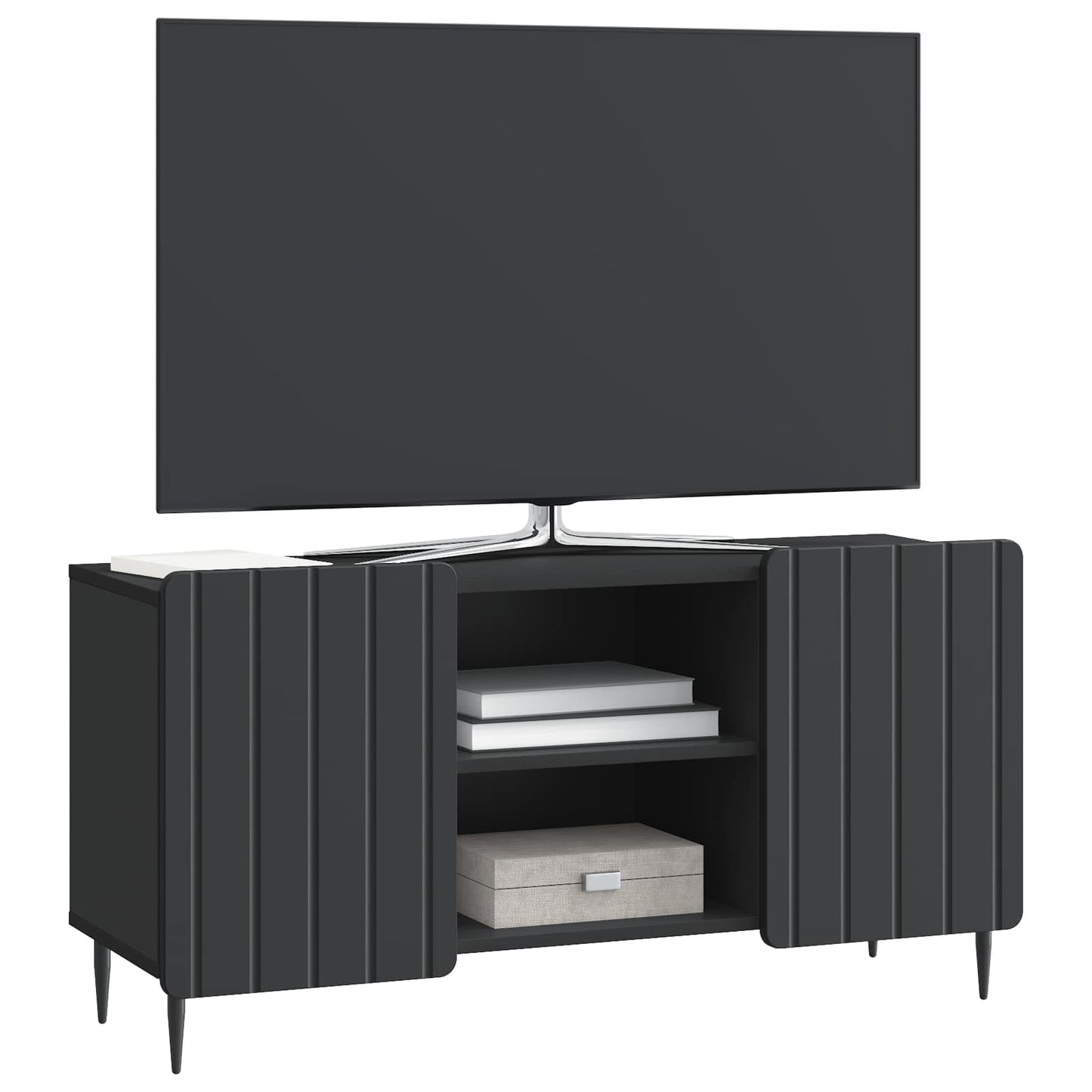 TV-kast Zwart 102 x 34,5 x 52 cm Bewerkt hout is nu te koop bij PeponiXL, paradijselijk wonen!